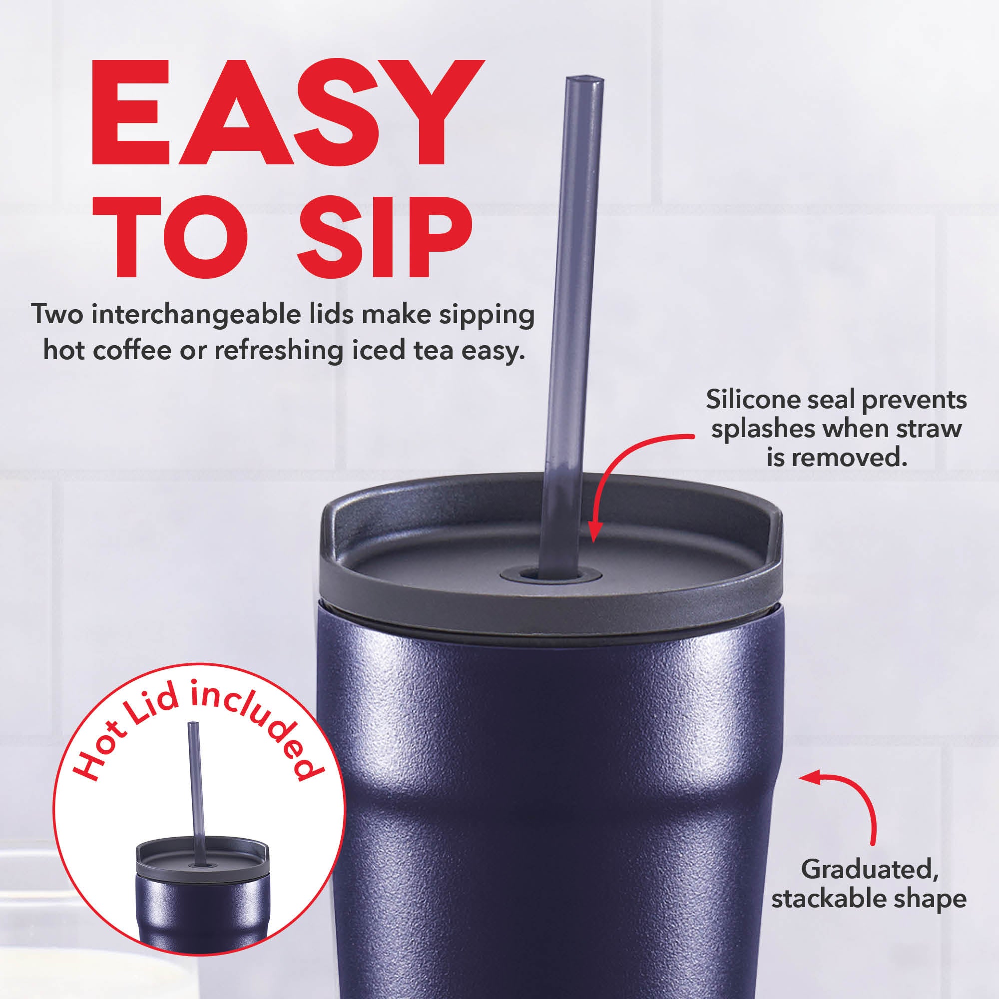 2-in-1 Spill-Proof Insulated Tumbler F0