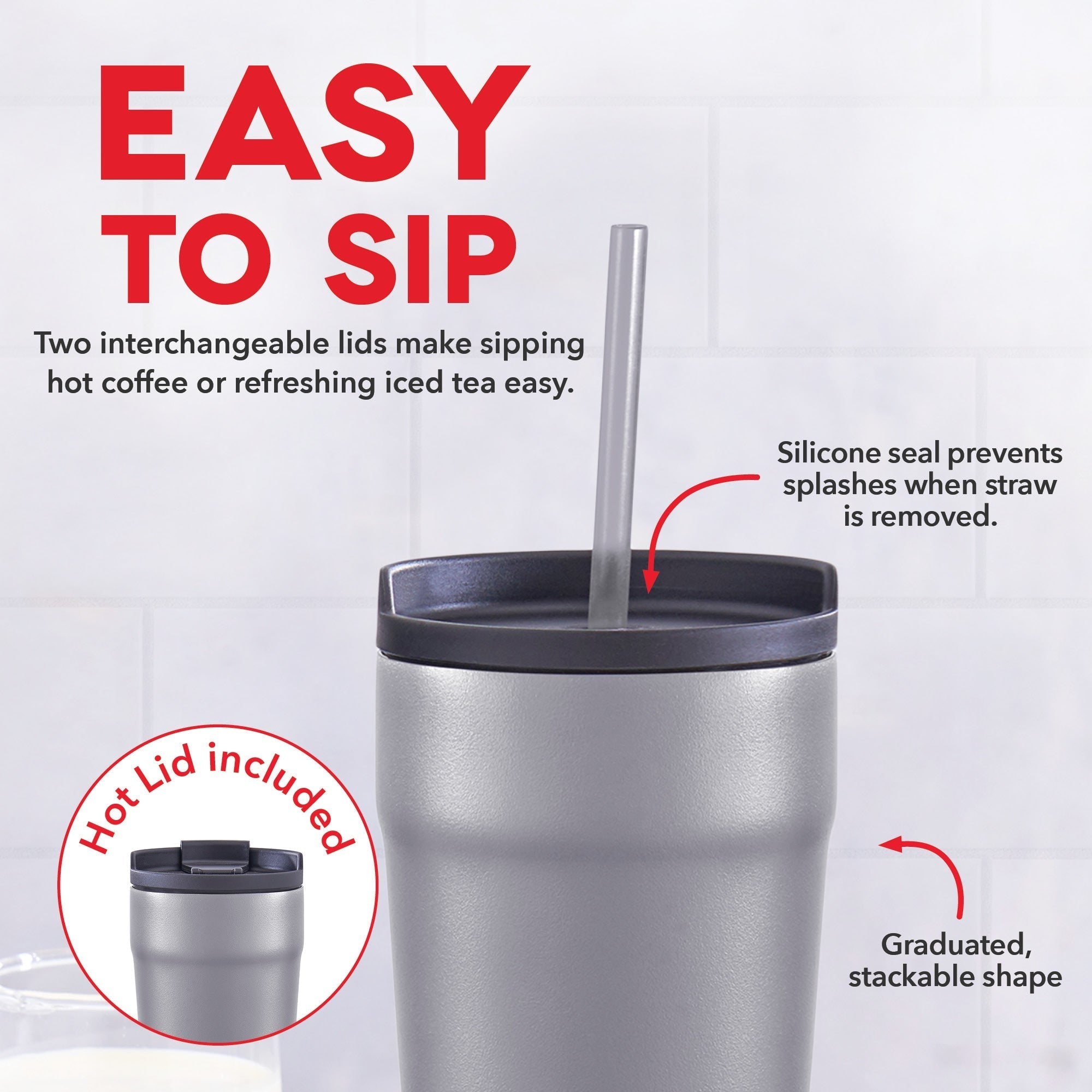 2-in-1 Spill-Proof Insulated Tumbler F0