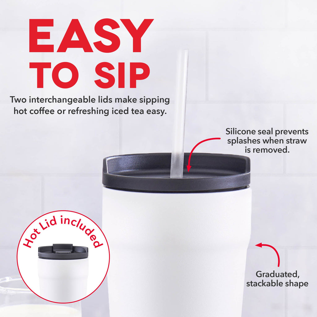 2-in-1 Spill-Proof Insulated Tumbler F0
