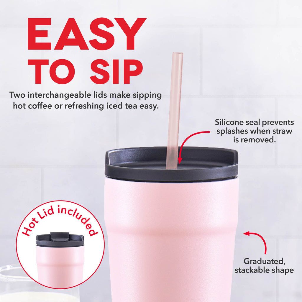 2-in-1 Spill-Proof Insulated Tumbler F0