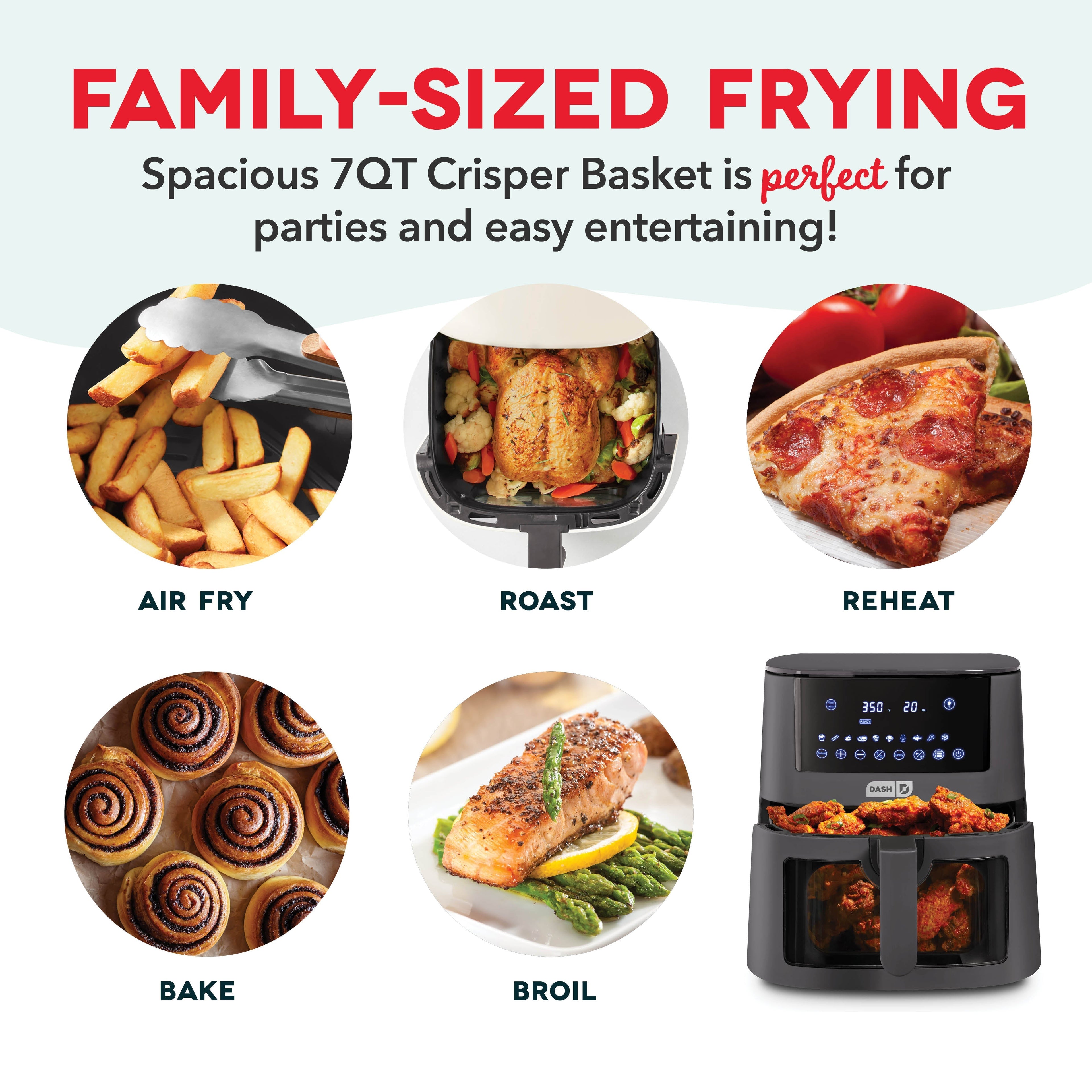 7qt Clear View Digital Air Fryer B7