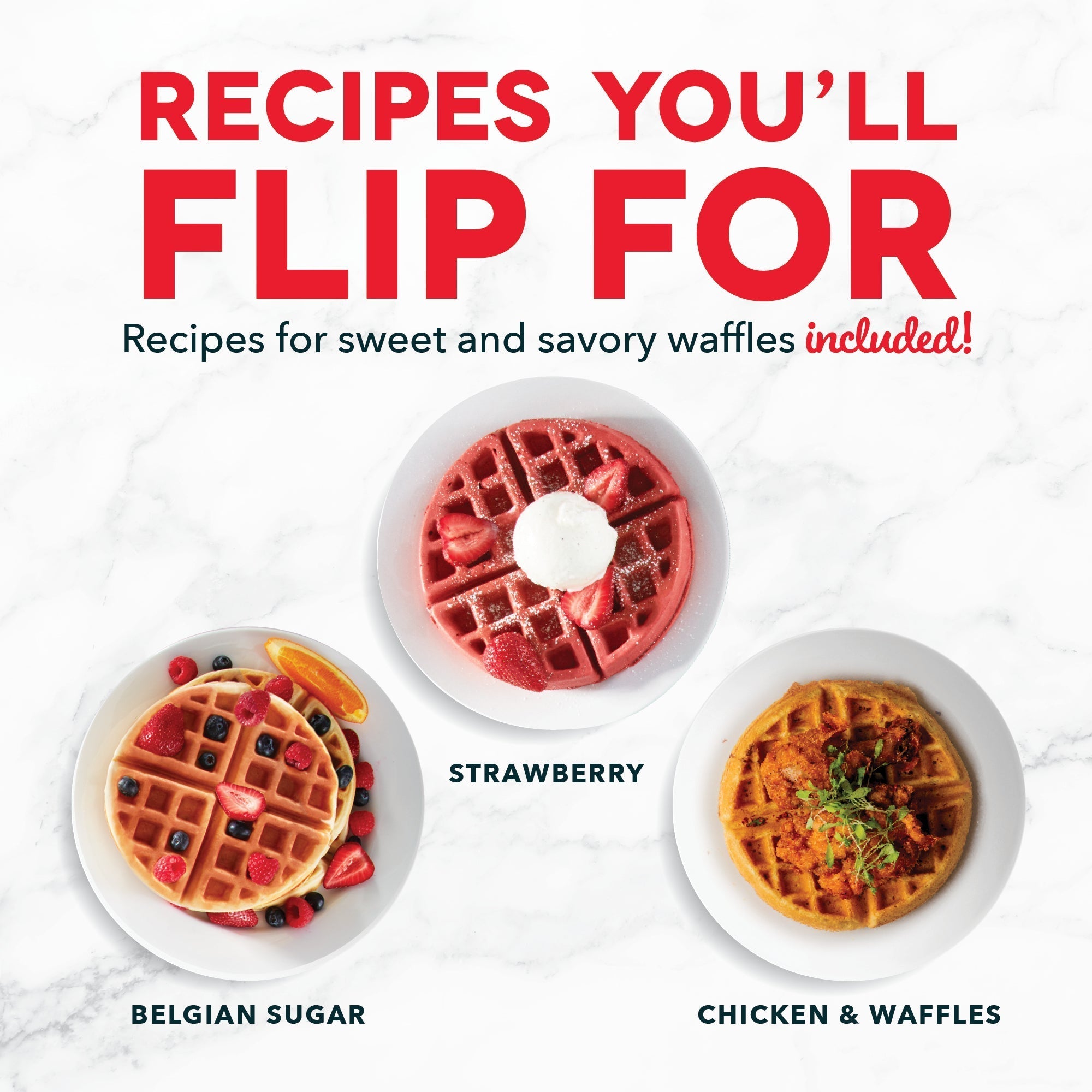 Ceramic Nonstick Flip Belgian Waffle Maker B6