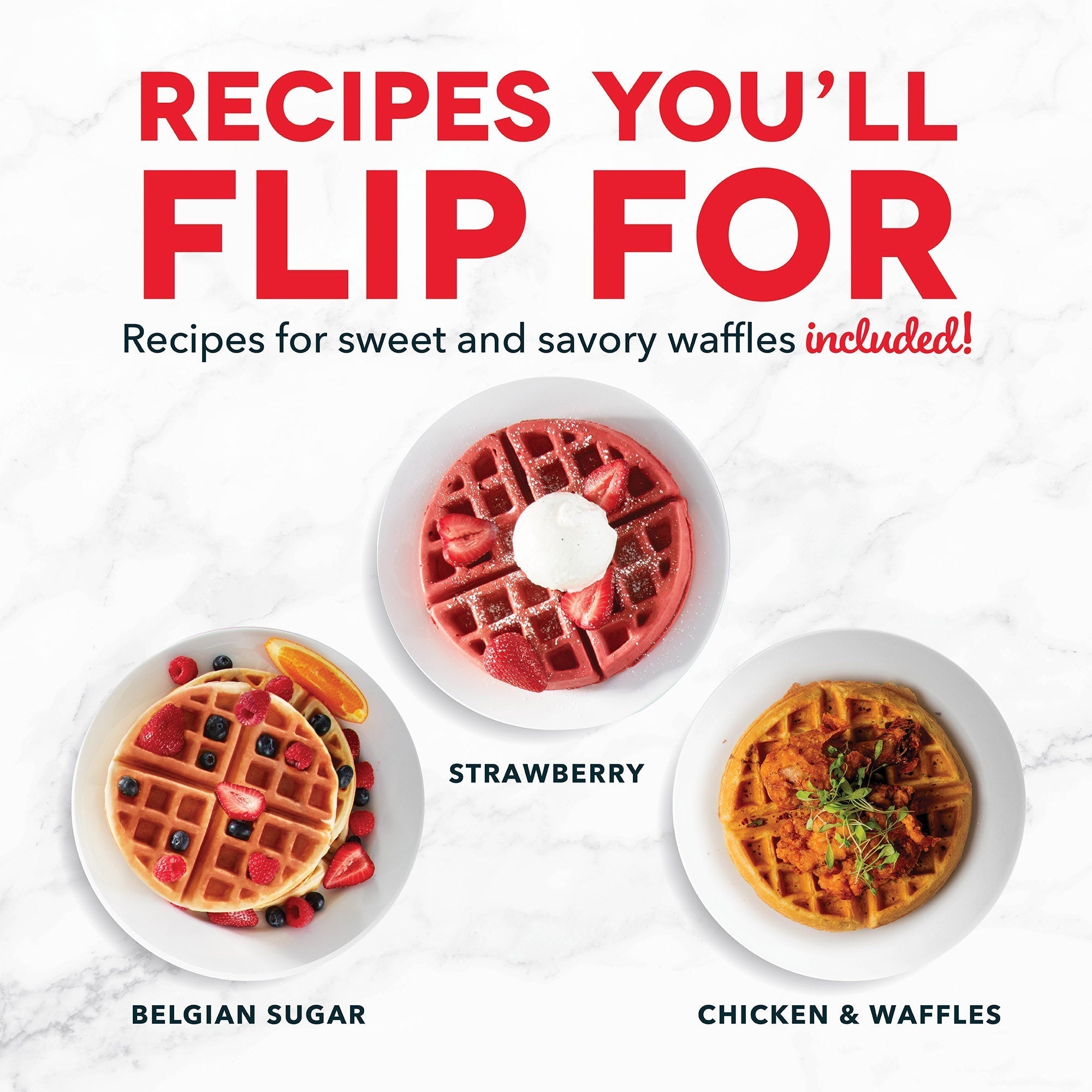 Ceramic Nonstick Flip Belgian Waffle Maker B6