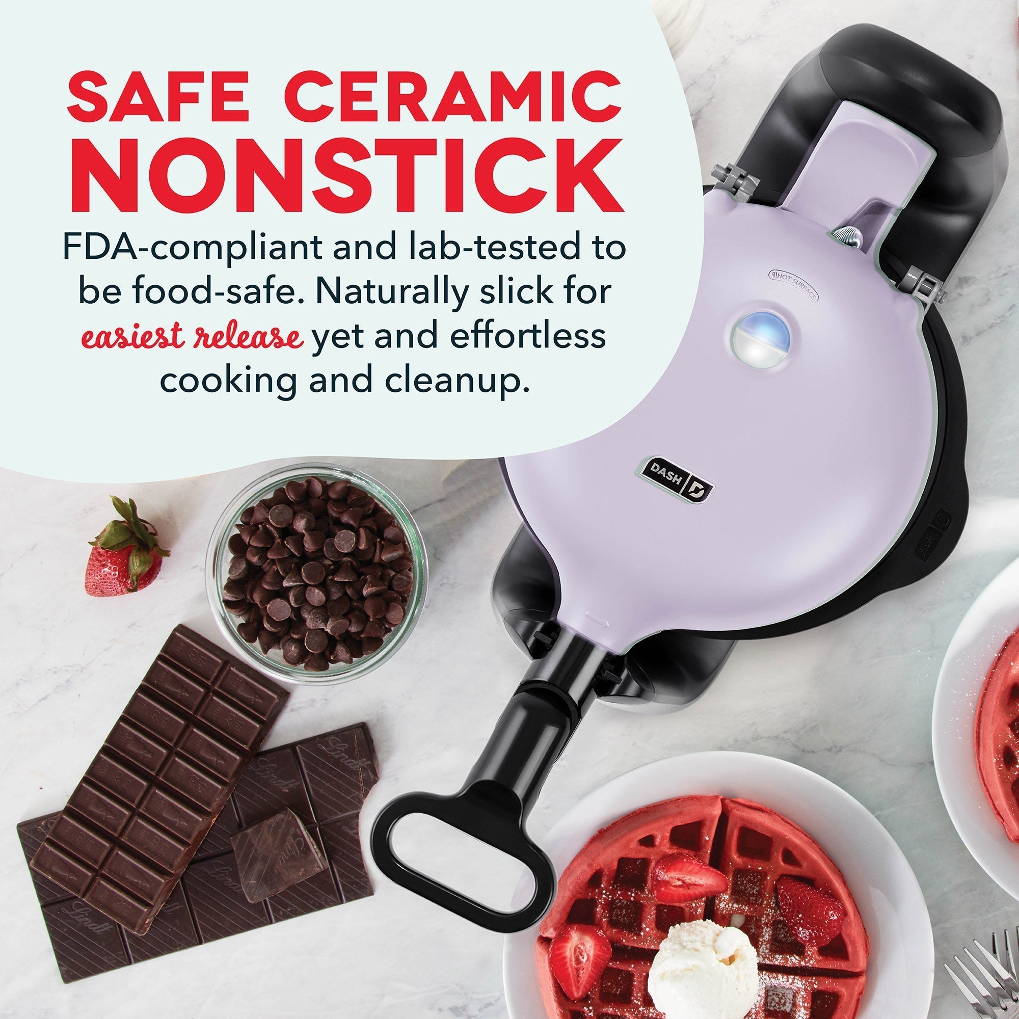 Ceramic Nonstick Flip Belgian Waffle Maker B6