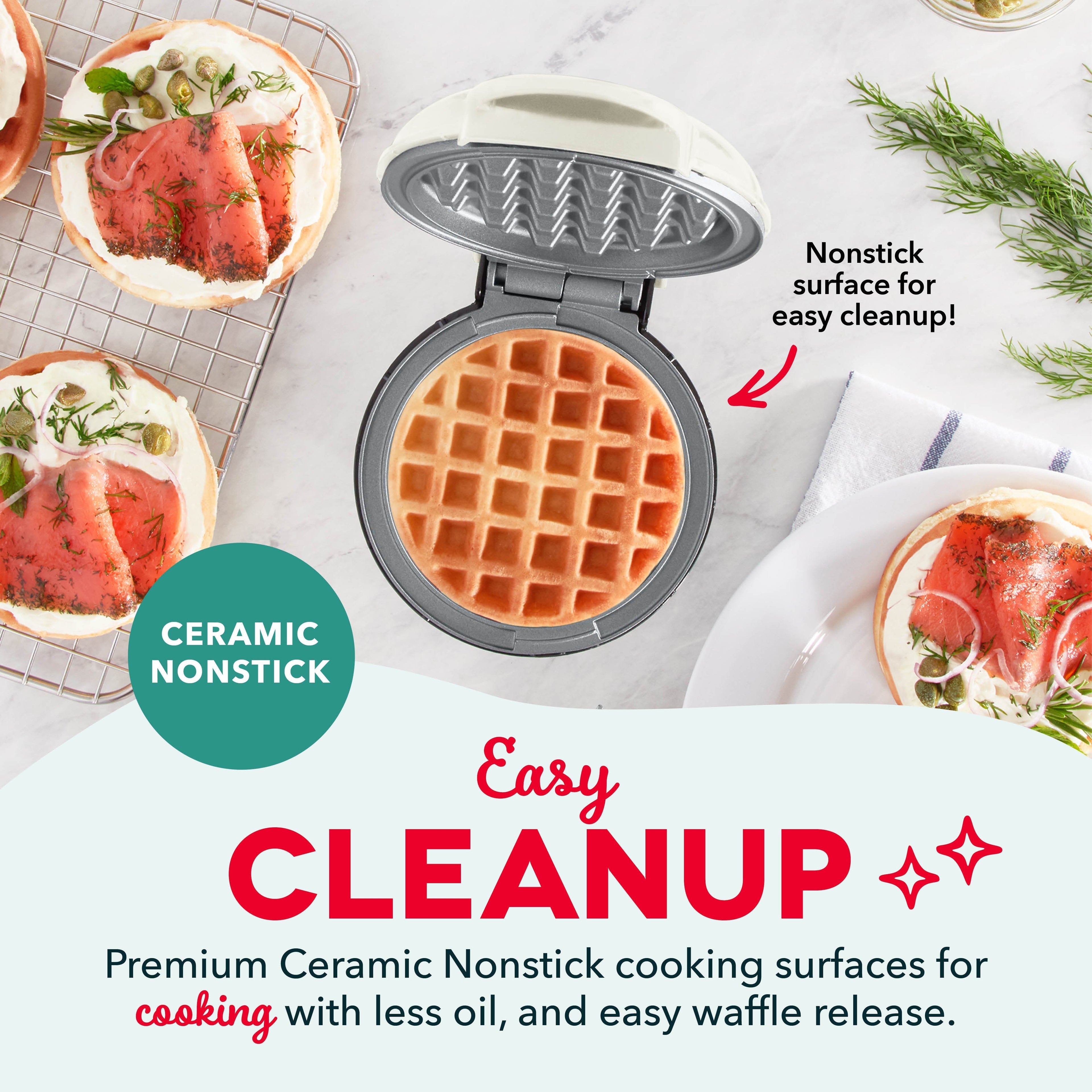 Ceramic Nonstick Mini Waffle Maker Z7