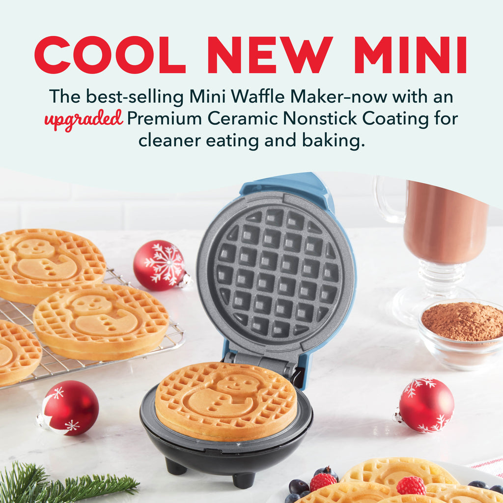 Ceramic Nonstick Snowman Mini Waffle Maker A6