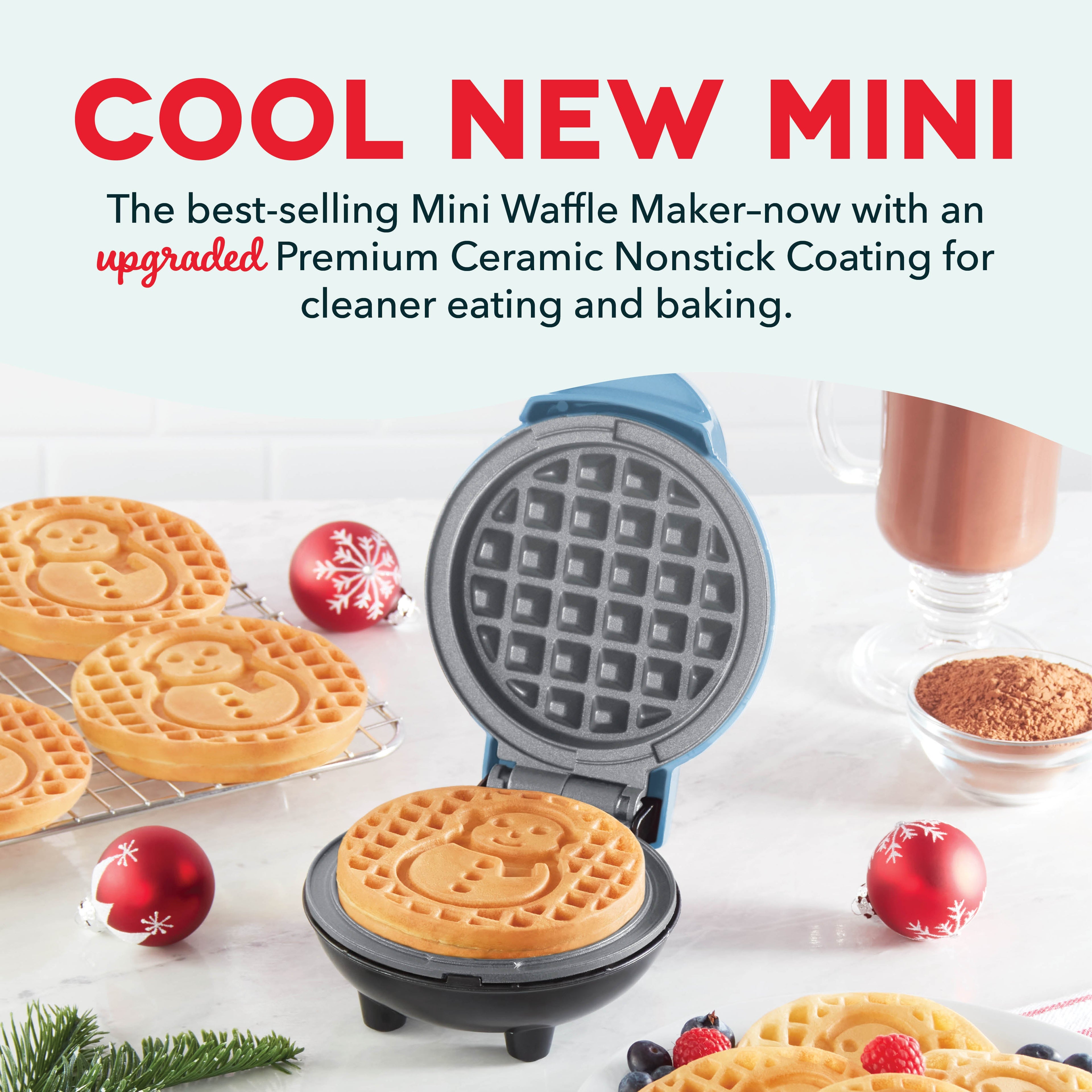 Ceramic Nonstick Snowman Mini Waffle Maker A6