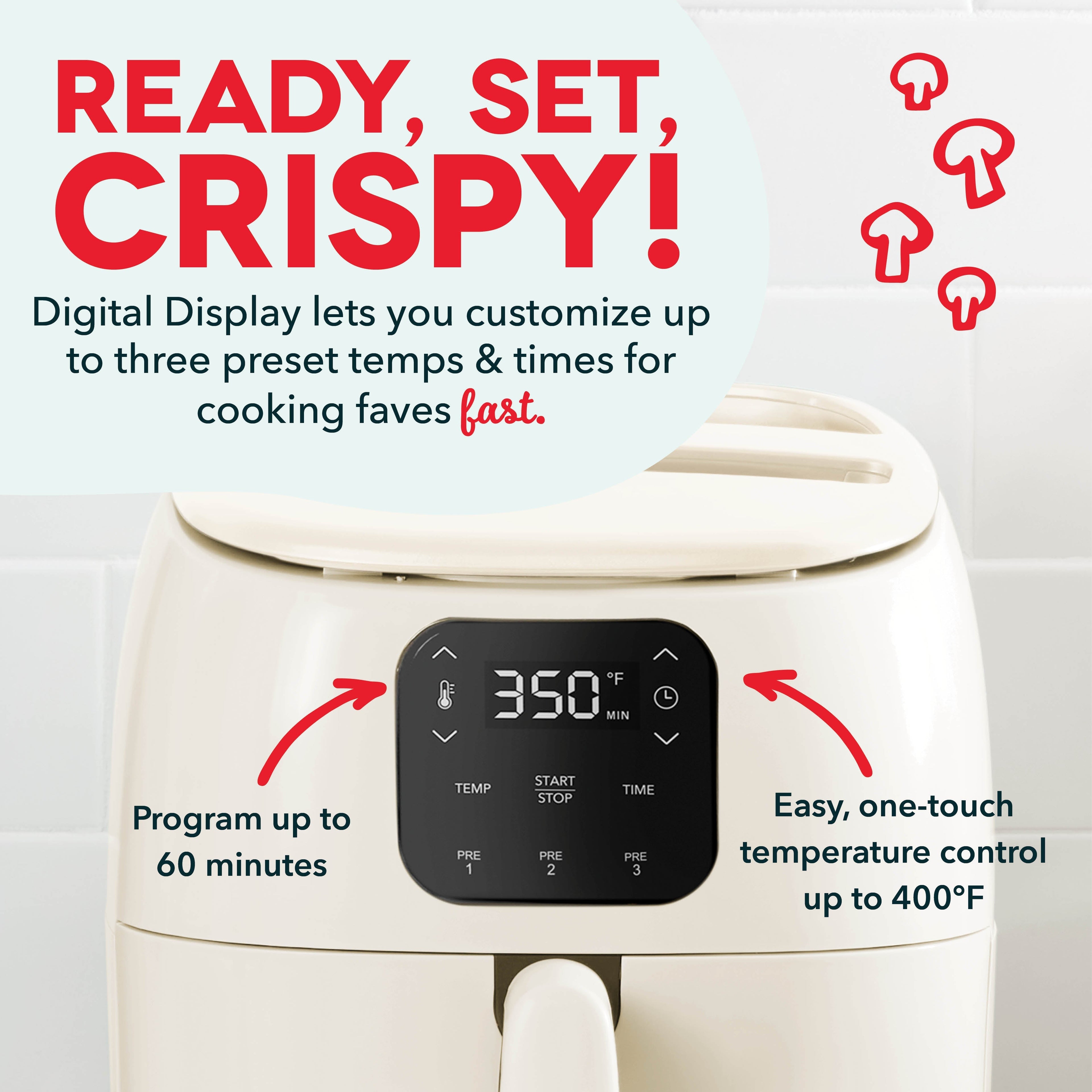 Ceramic Nonstick Tasti-Crisp Digital Air Fryer 2.6 Qt. S7