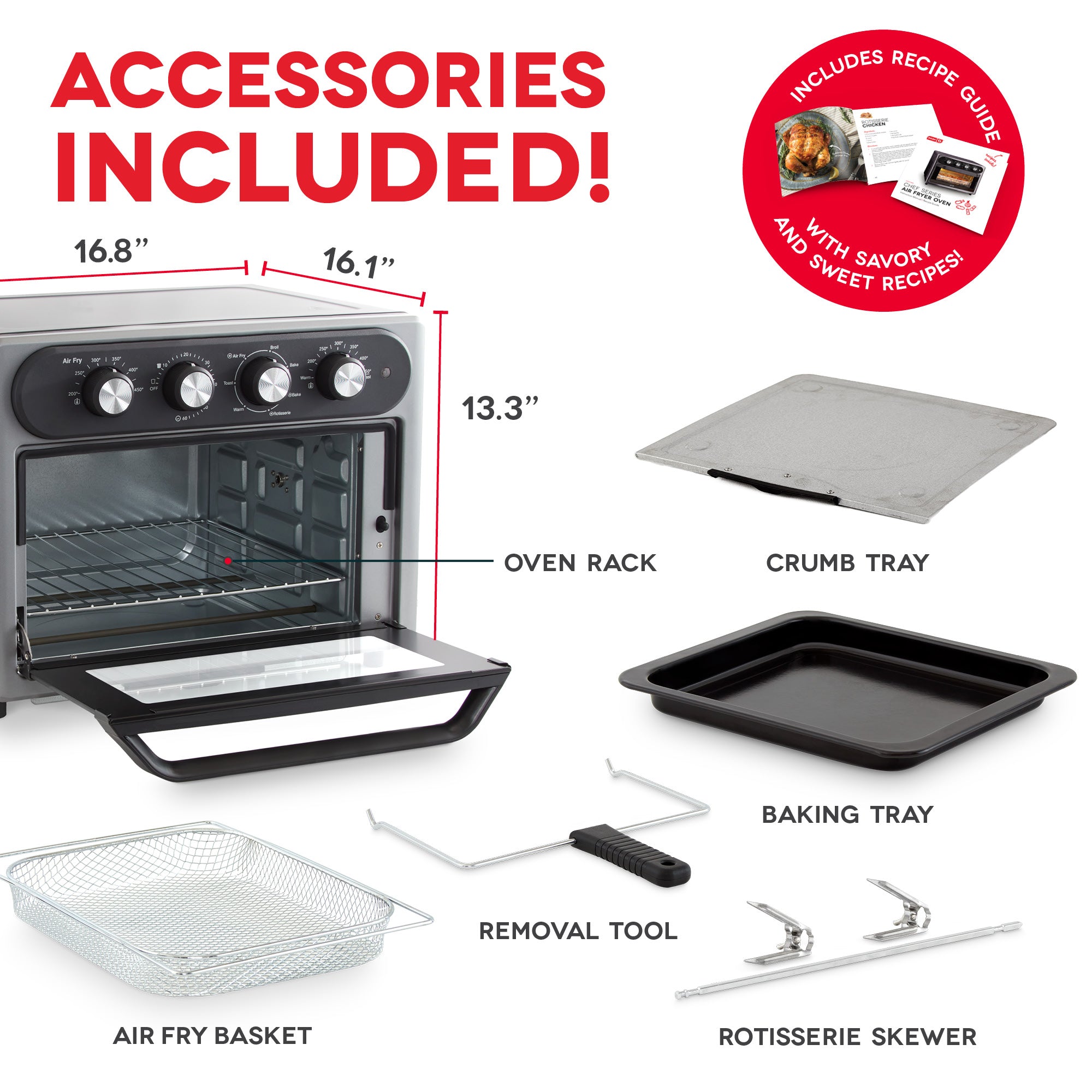 Chef Series Air Fryer Oven With Rotisserie 23L J3