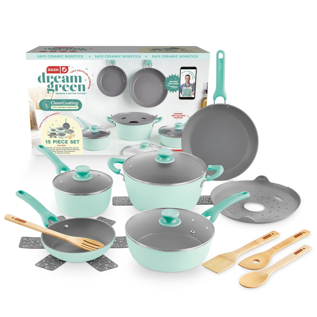 Dream Green Recycled Aluminum 15pc Cookware Set F0
