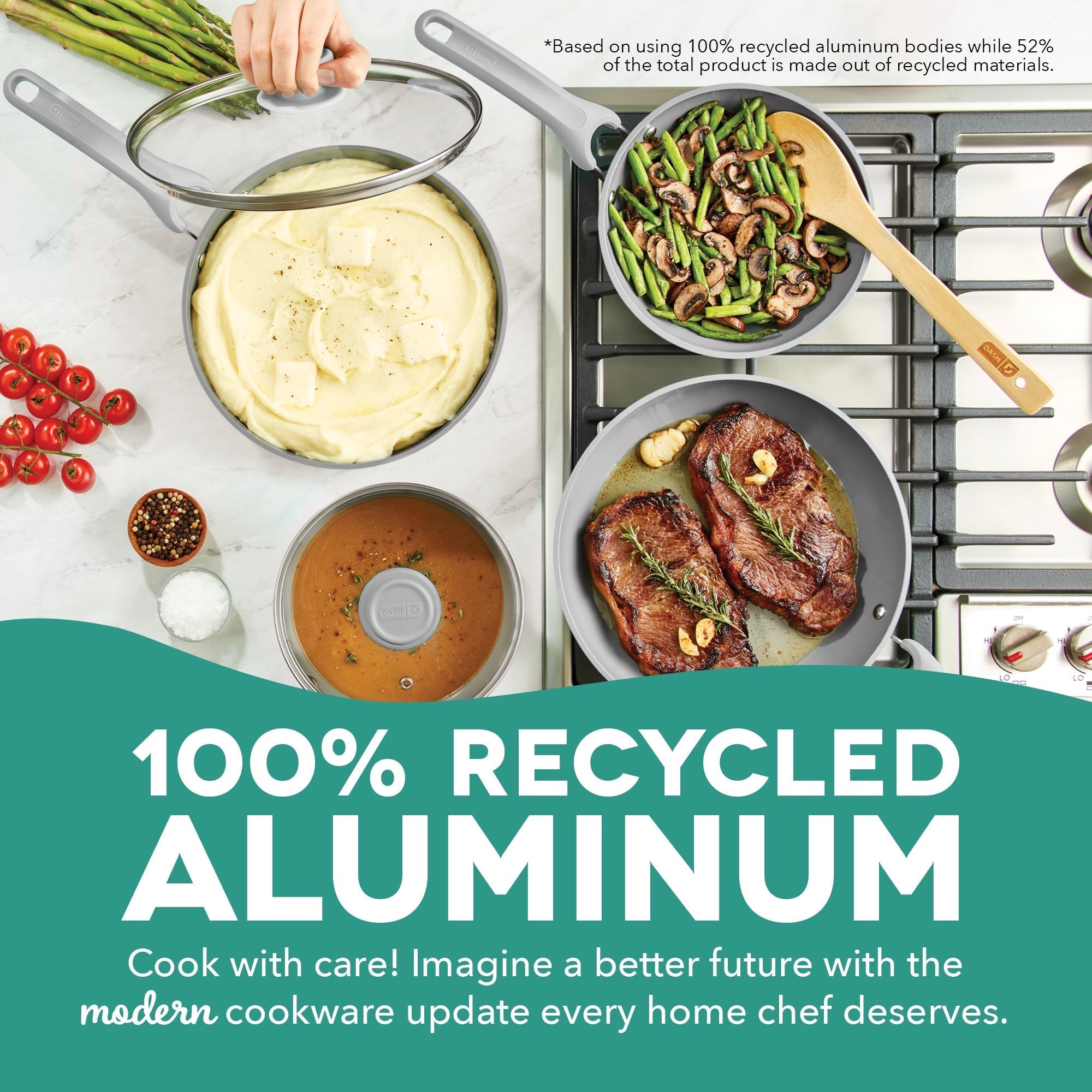 Dream Green Recycled Aluminum 15pc Cookware Set F0