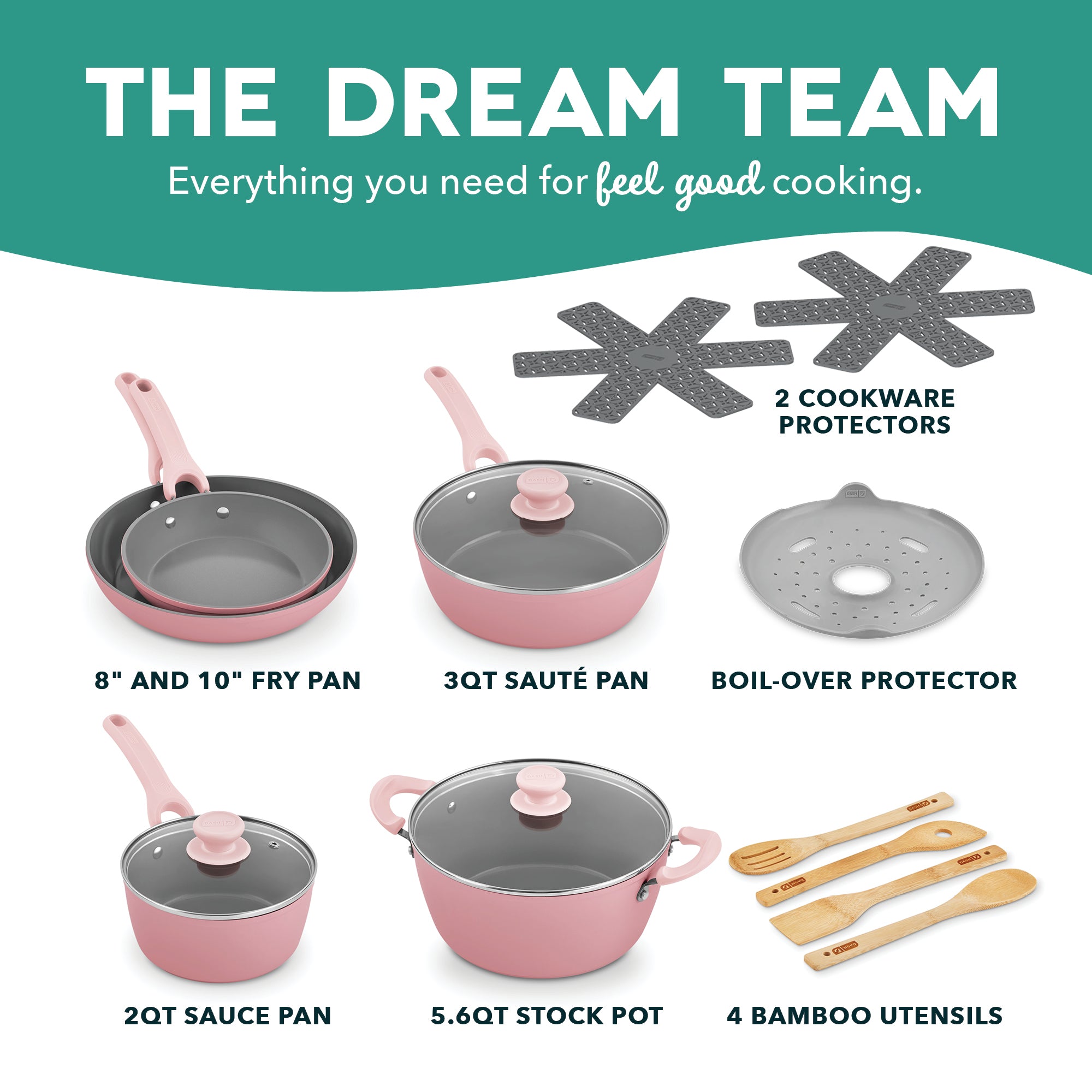 Dream Green Recycled Aluminum 15pc Cookware Set F0