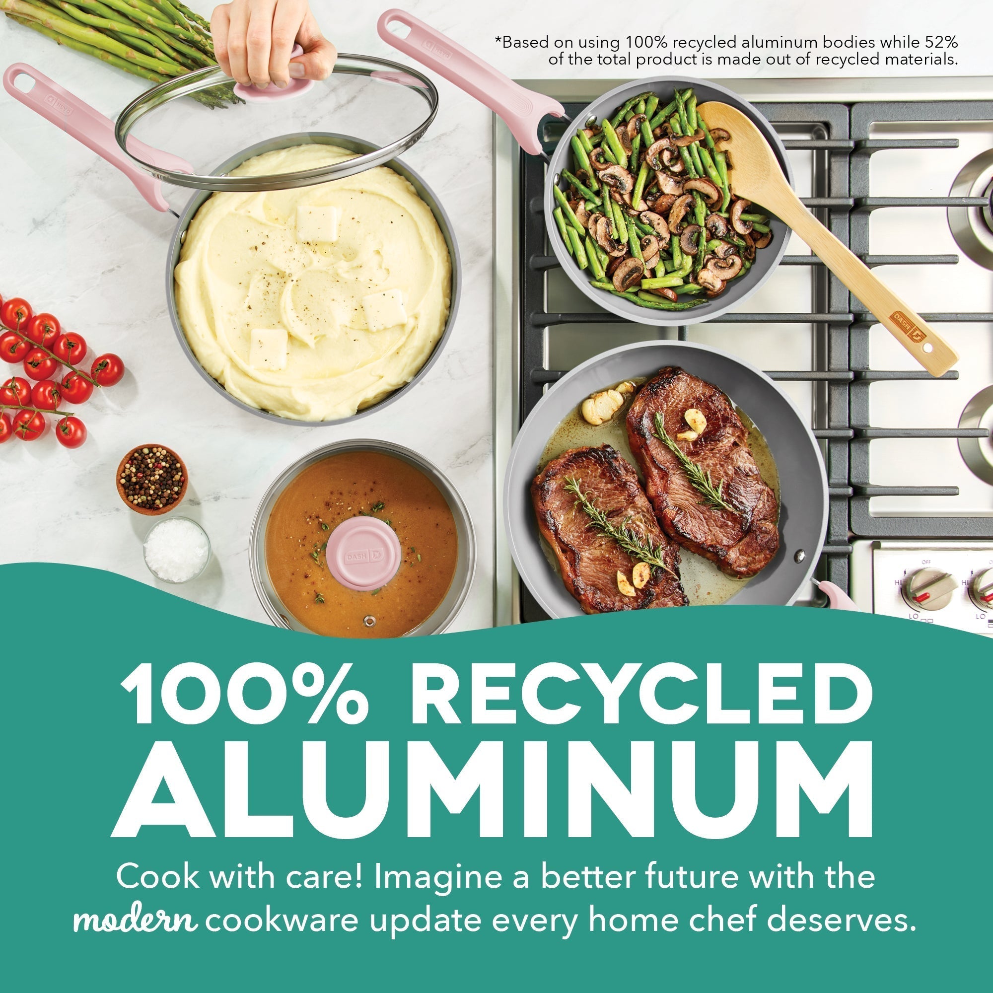 Dream Green Recycled Aluminum 15pc Cookware Set F0