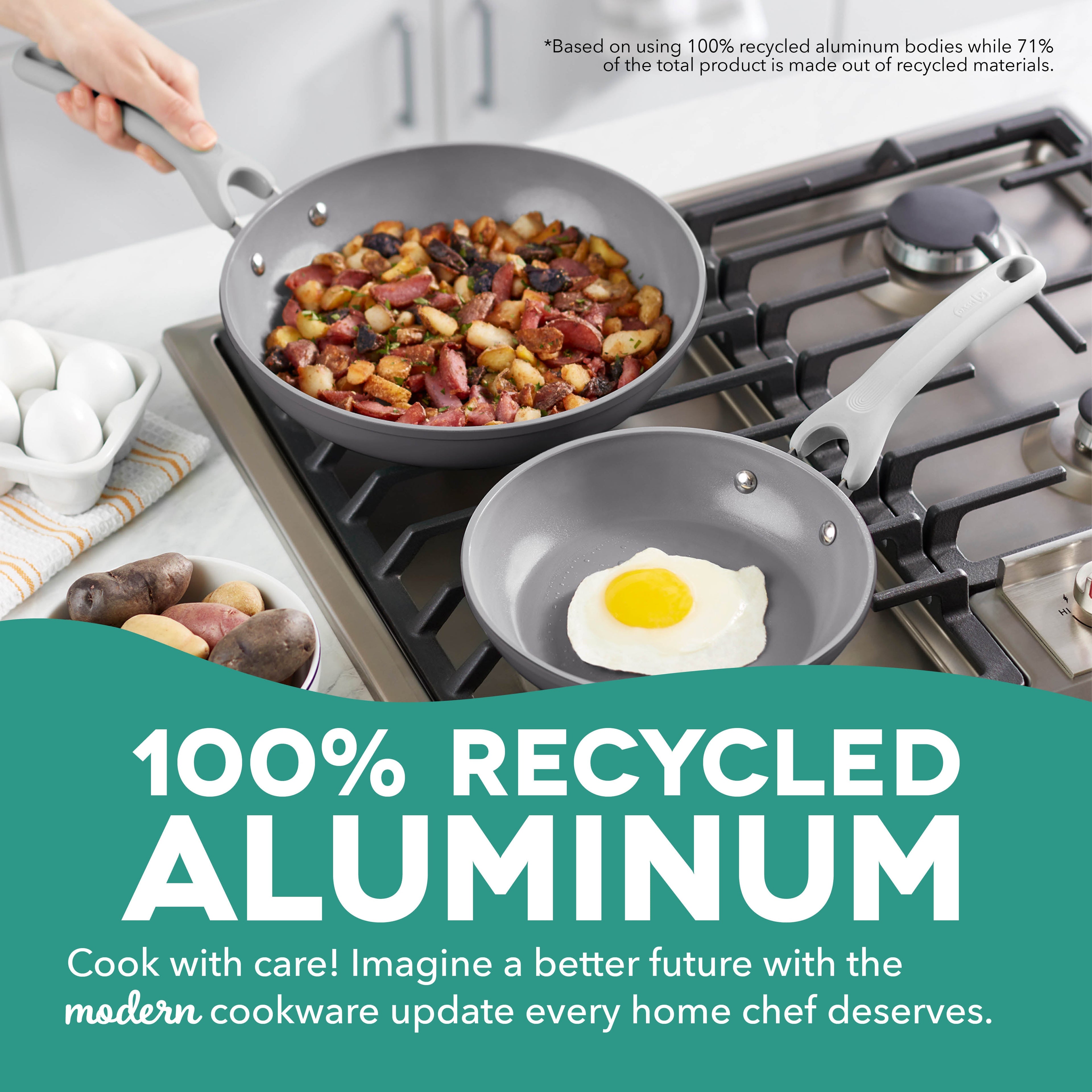 Dream Green Recycled Aluminum 8"/10" Fry Pan Set N0