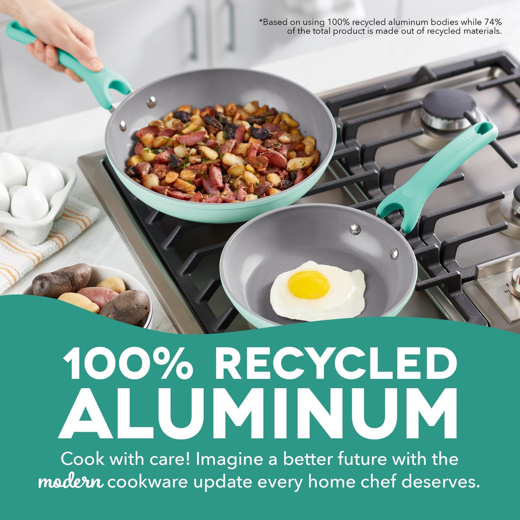 Dream Green Recycled Aluminum 9.5"/11" Fry Pan Set I7