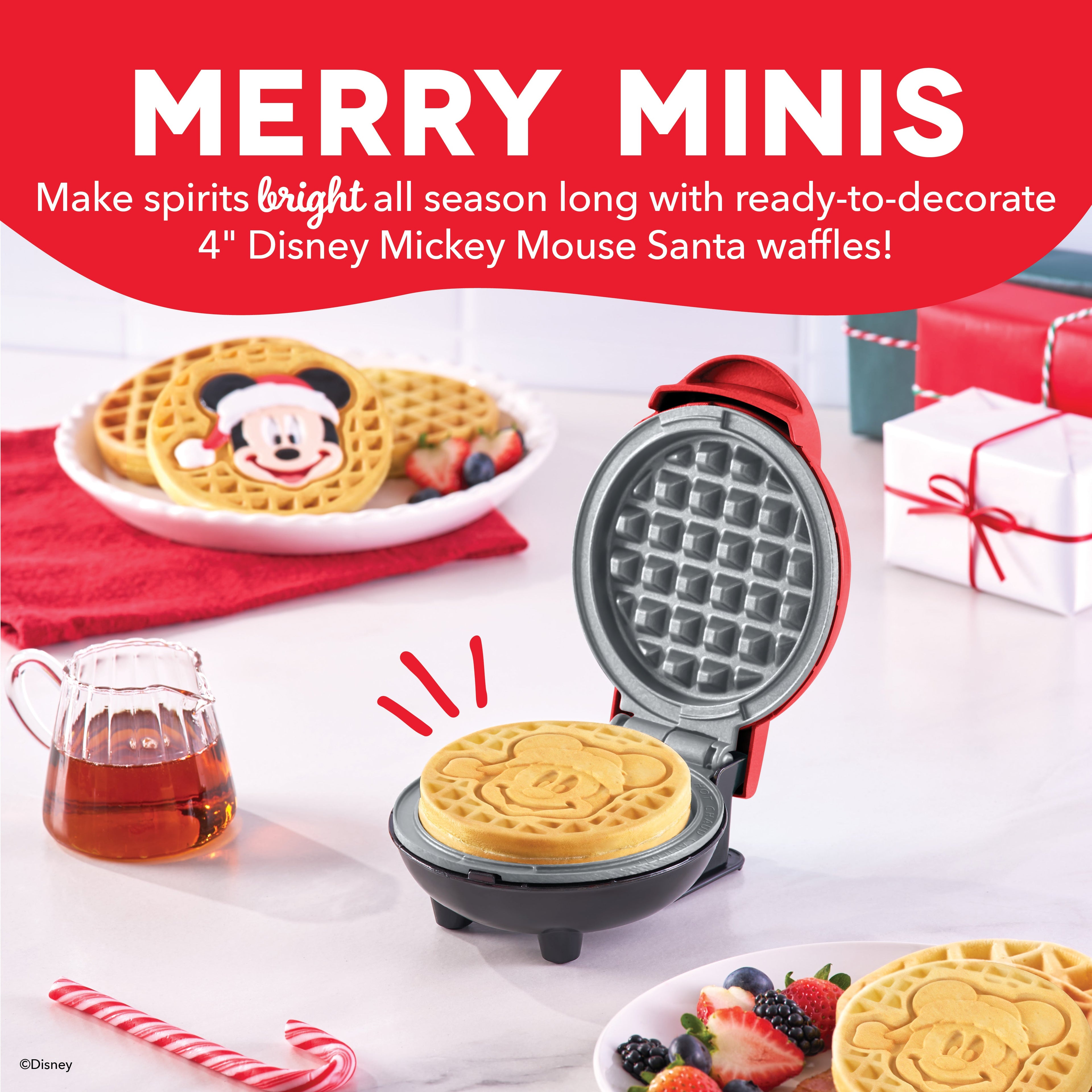 Mickey Mouse Santa Mini Waffle Maker X5