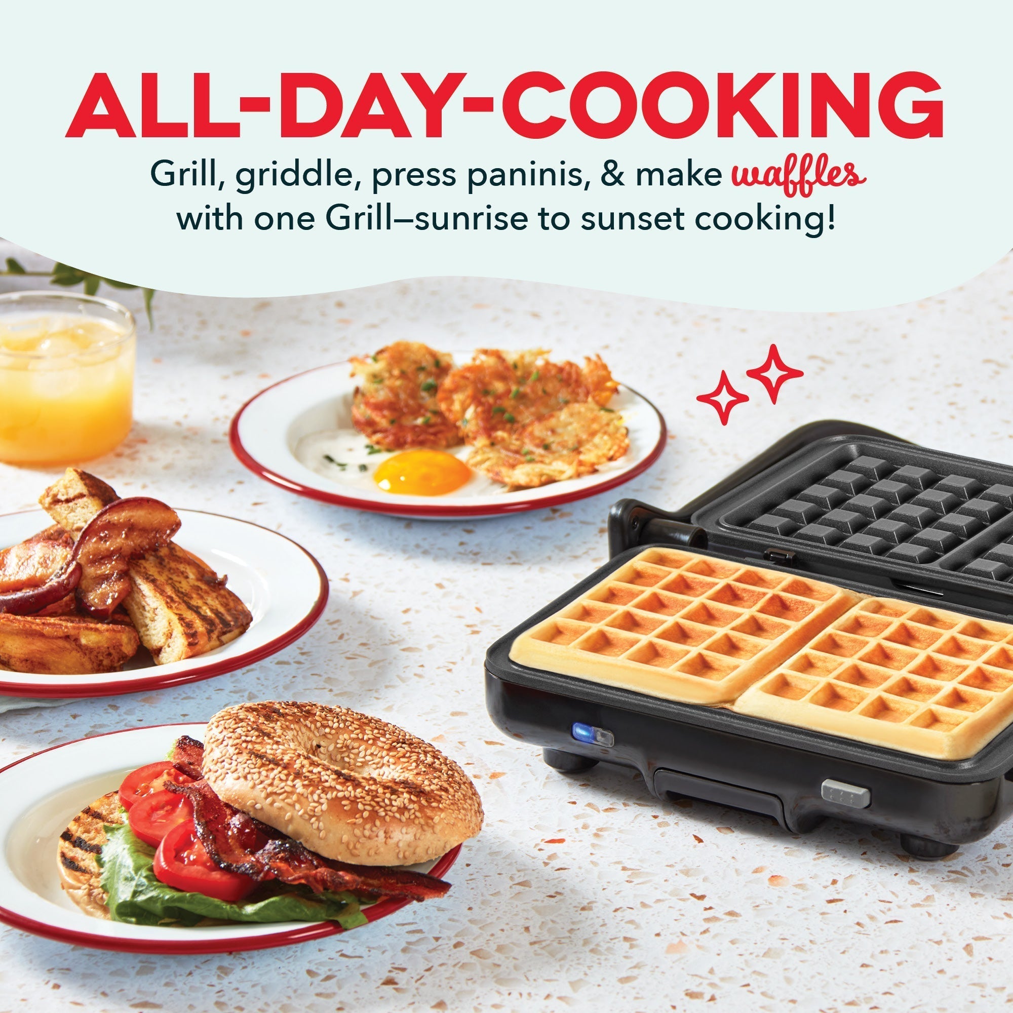 Flex Press Grill System 2pc Plate Pack Waffle X2