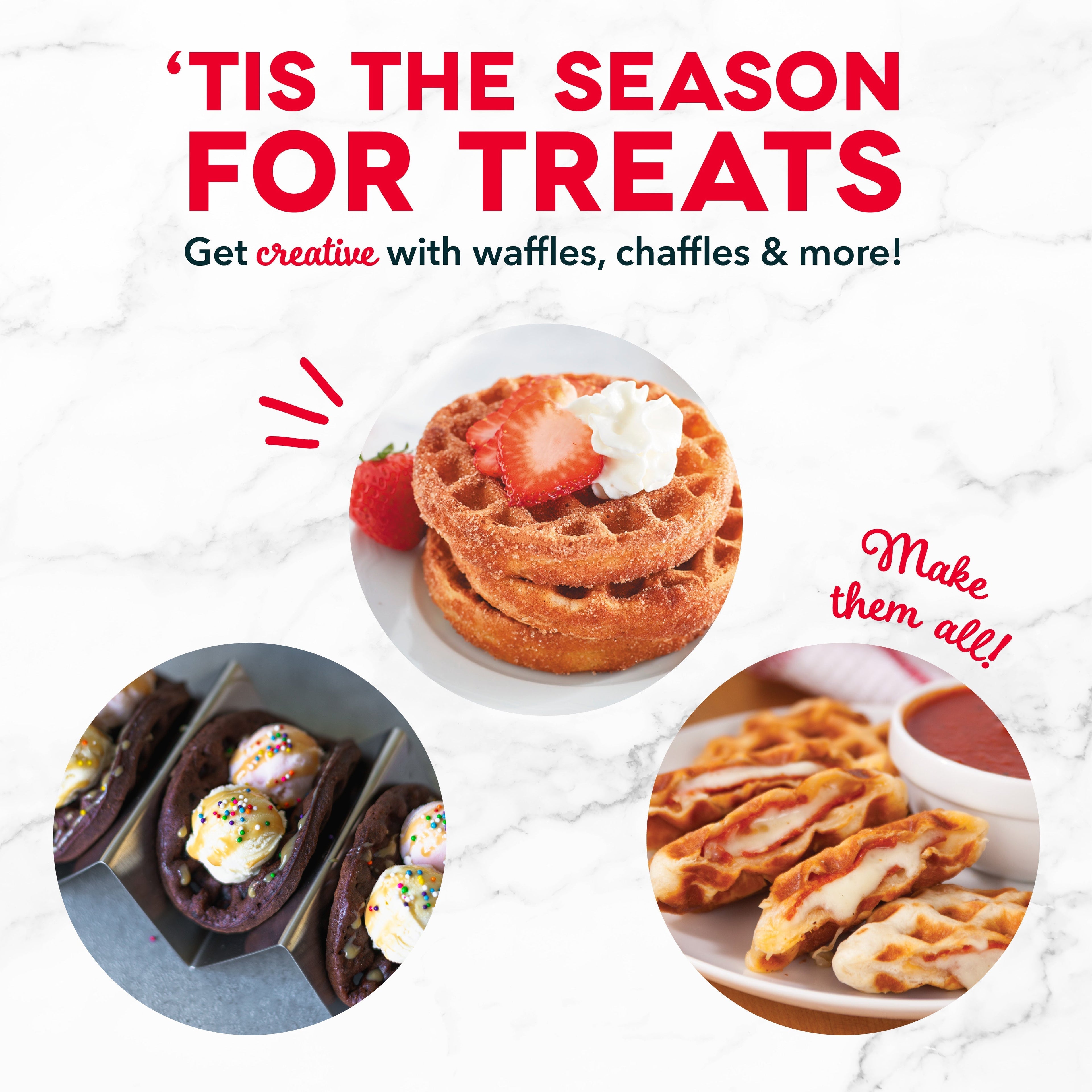Holiday Mini Waffle Maker 2-Pack C1
