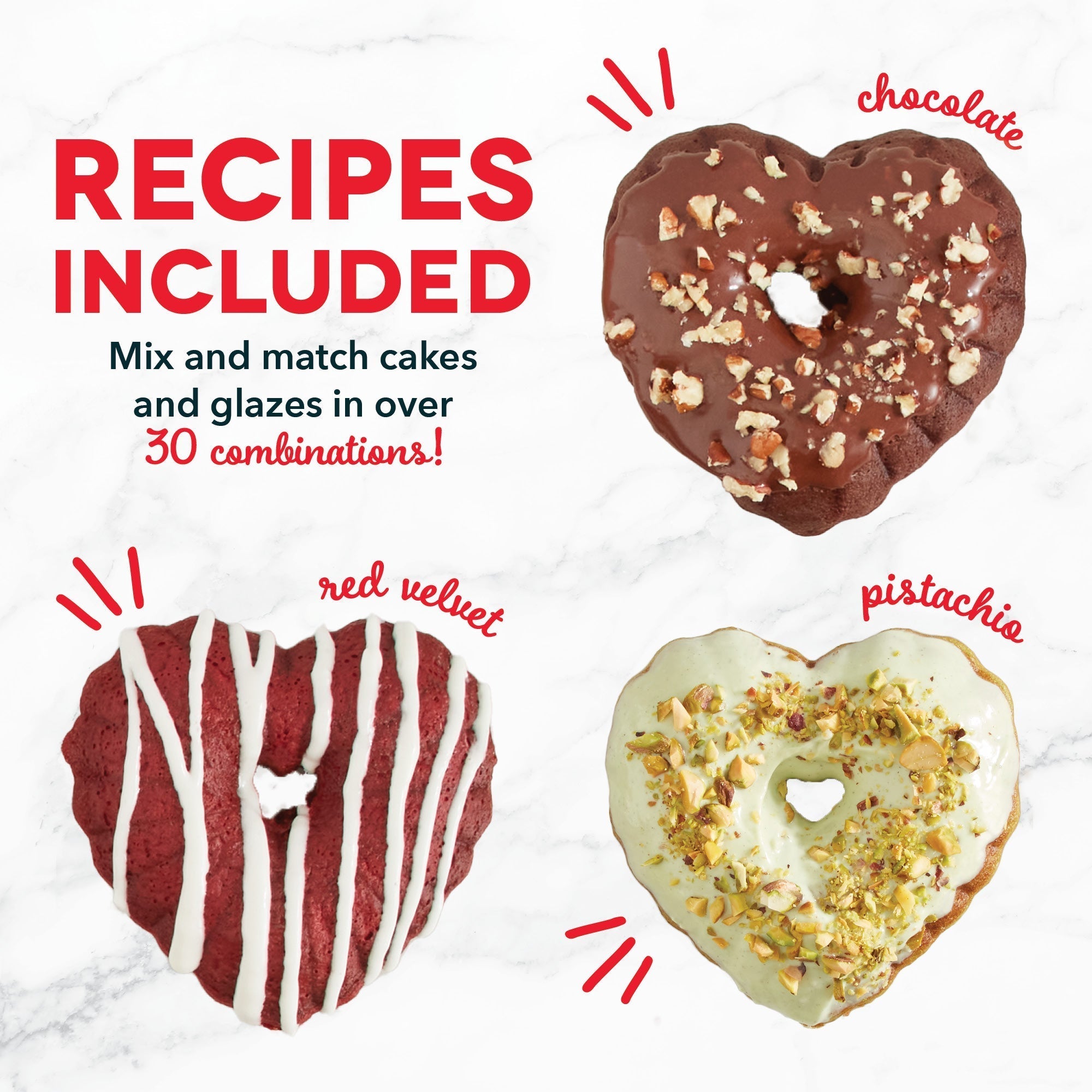 Mini Heart Bundt Cake Maker S8