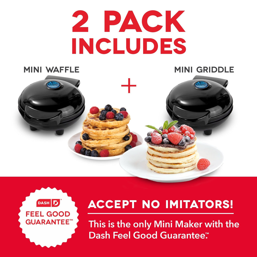 Mini Maker Waffle and Griddle 2-Pack G4