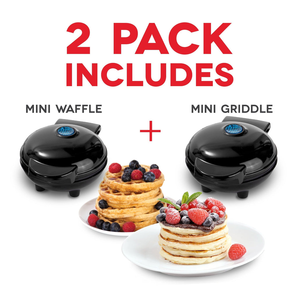 Mini Maker Waffle and Griddle 2-Pack G4