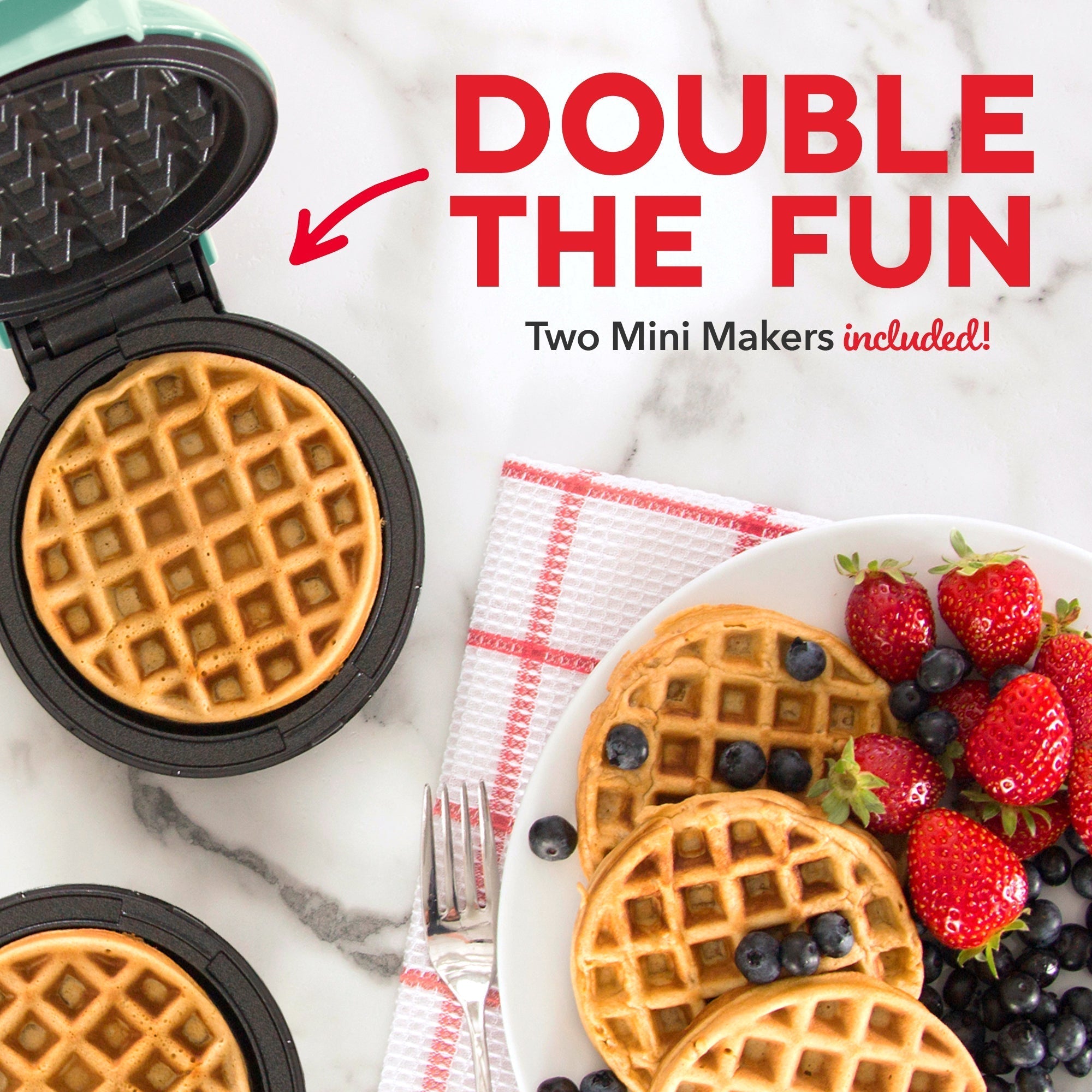 Mini Waffle Maker 2-Packs M5