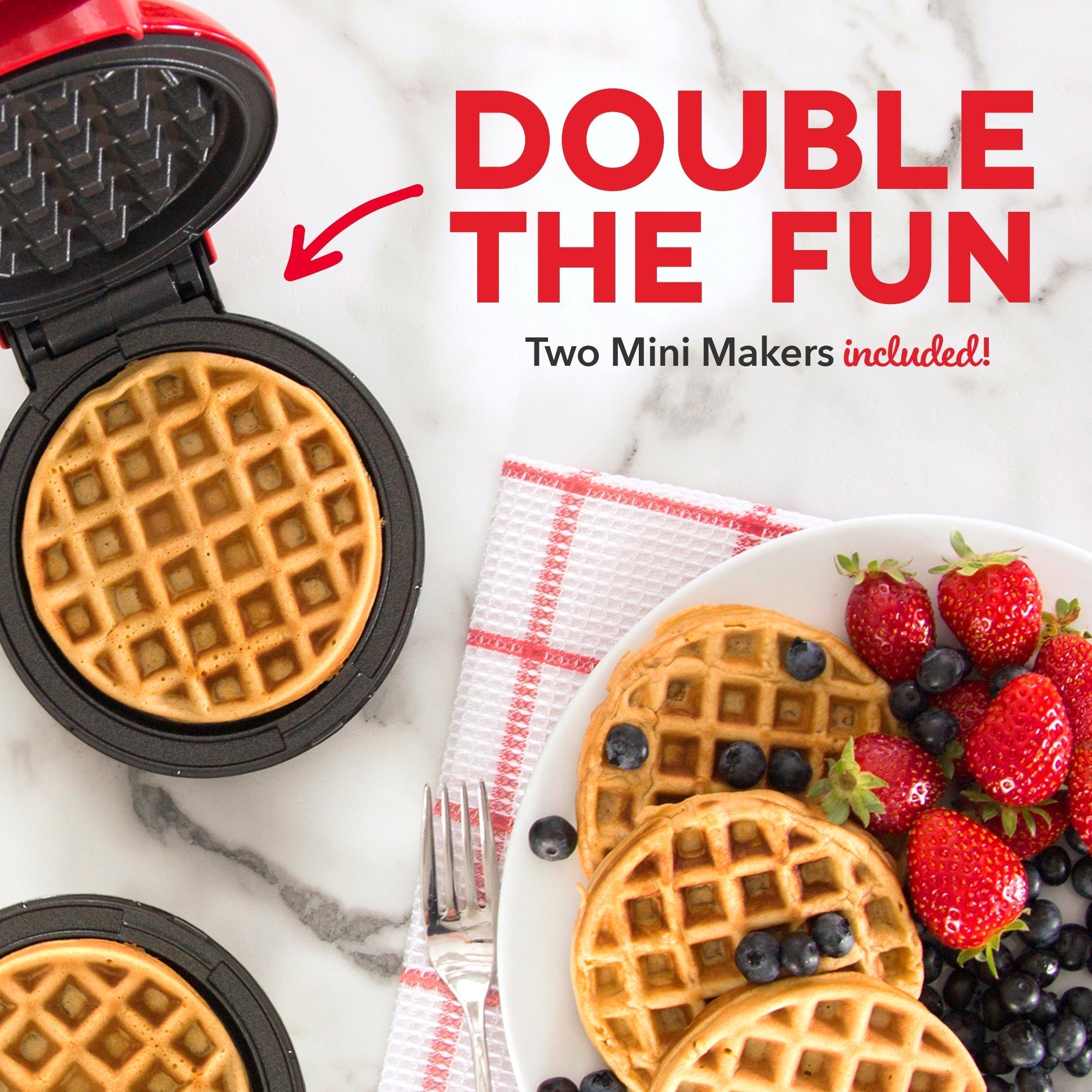 Mini Waffle Maker 2-Packs M5