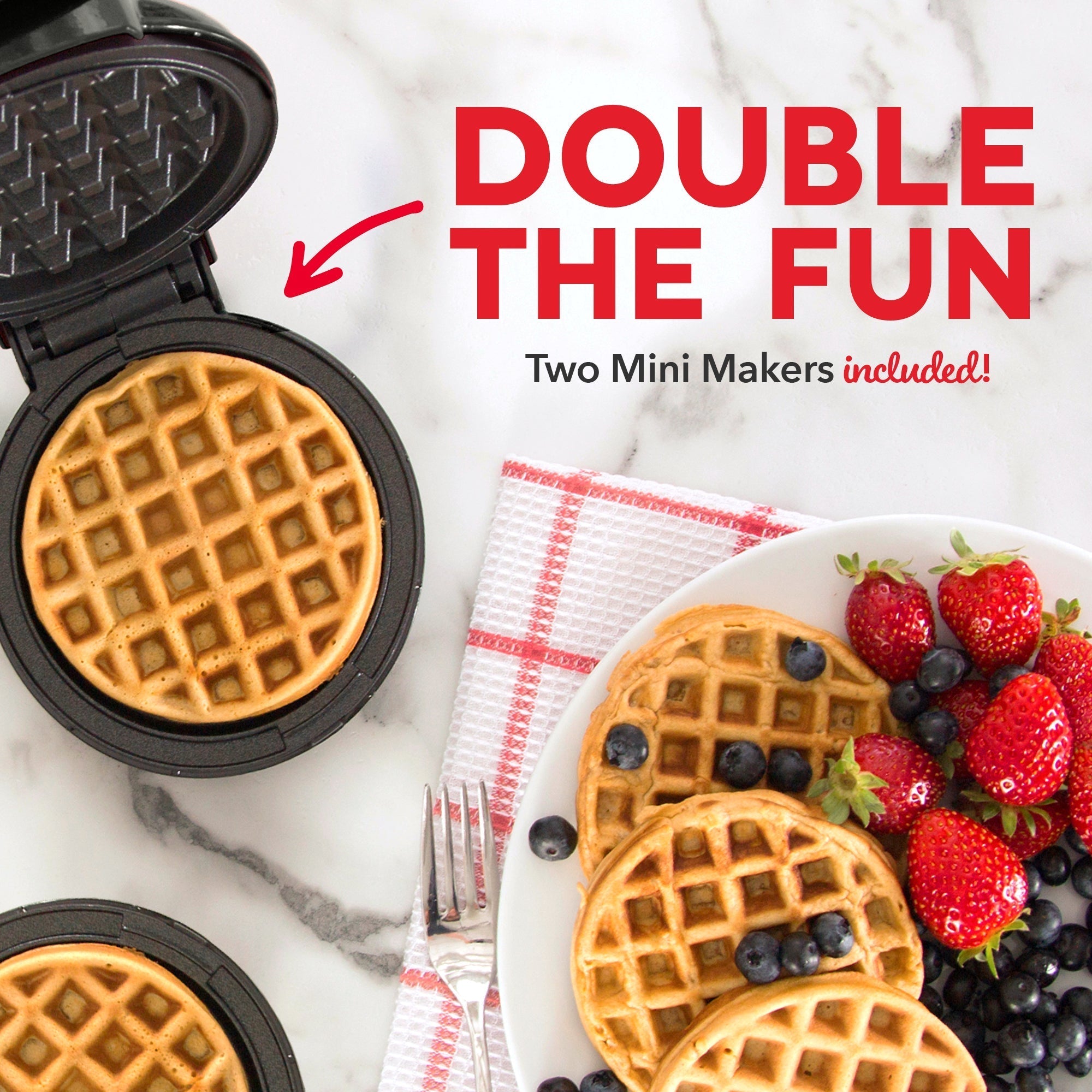 Mini Waffle Maker 2-Packs M5