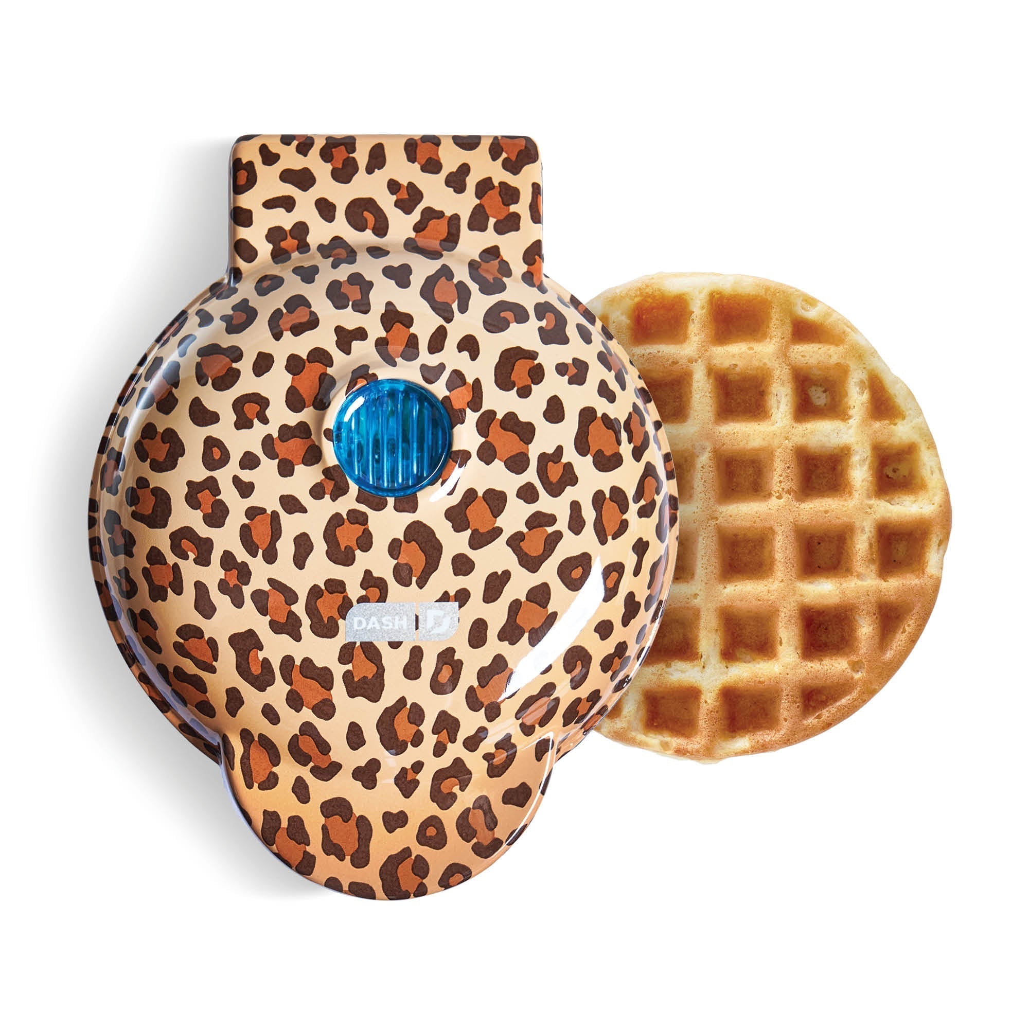 Mini Waffle Maker with Leopard Print D4