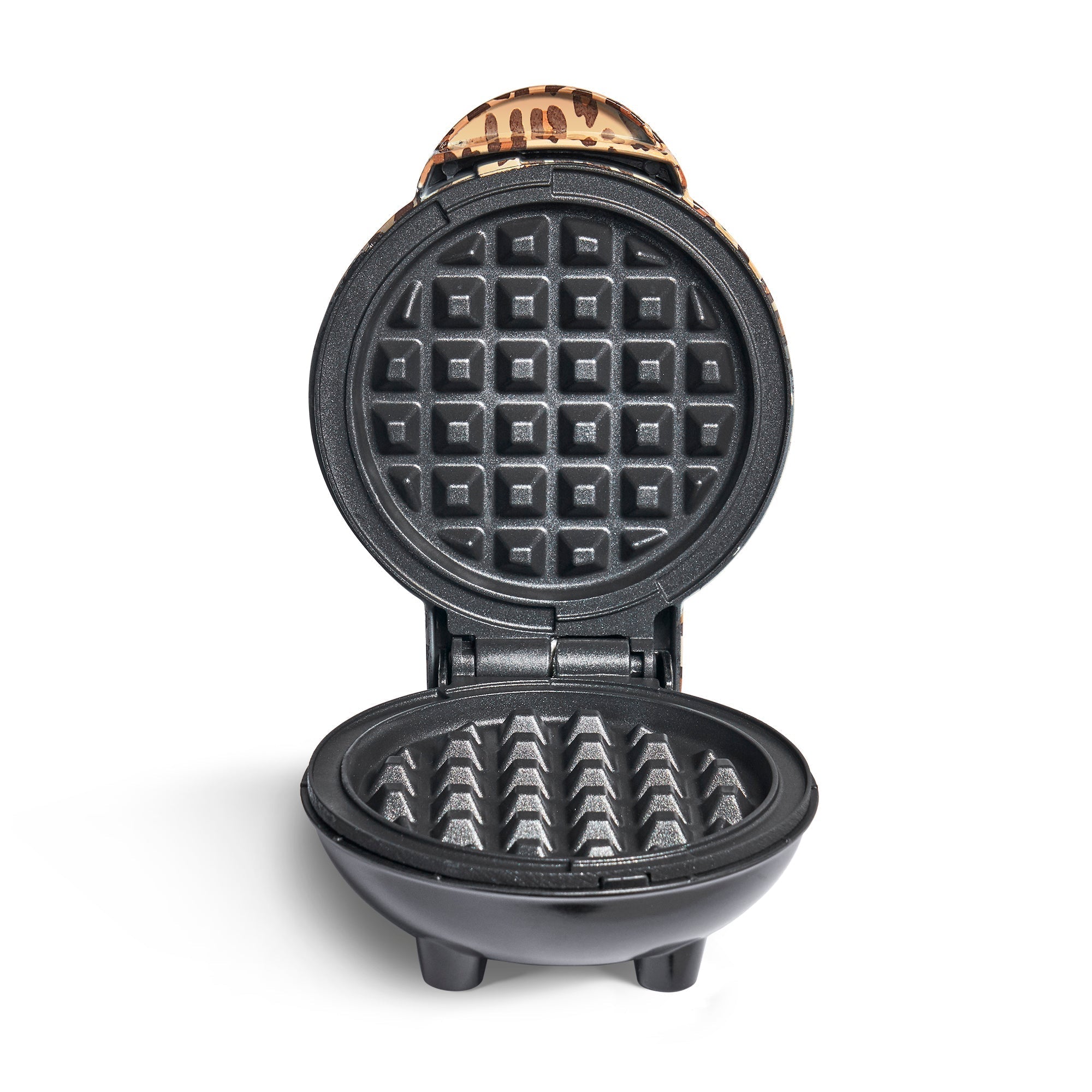 Mini Waffle Maker with Leopard Print D4