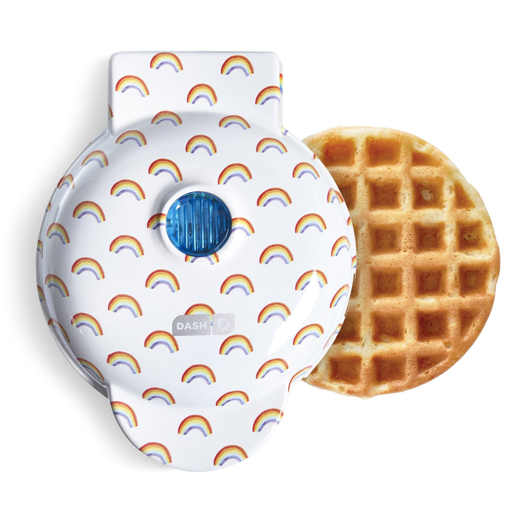 Mini Waffle Maker with Rainbow Print E4