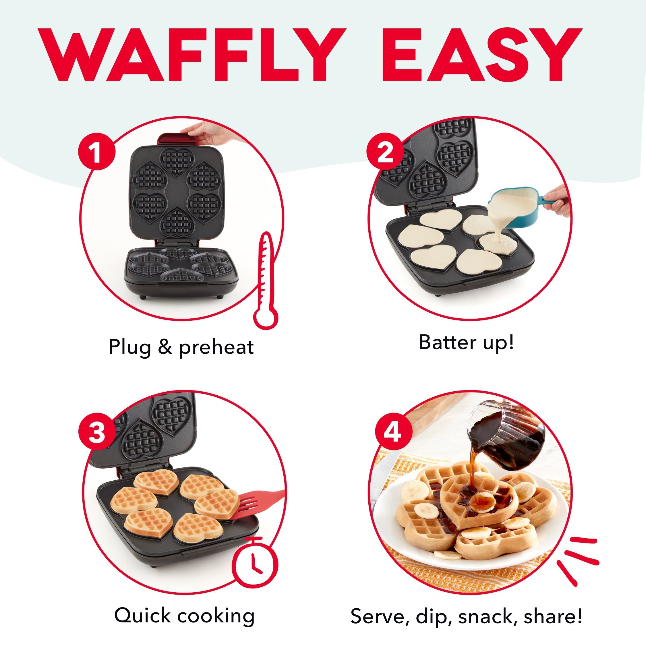 Multi Mini Heart Waffle Maker I4