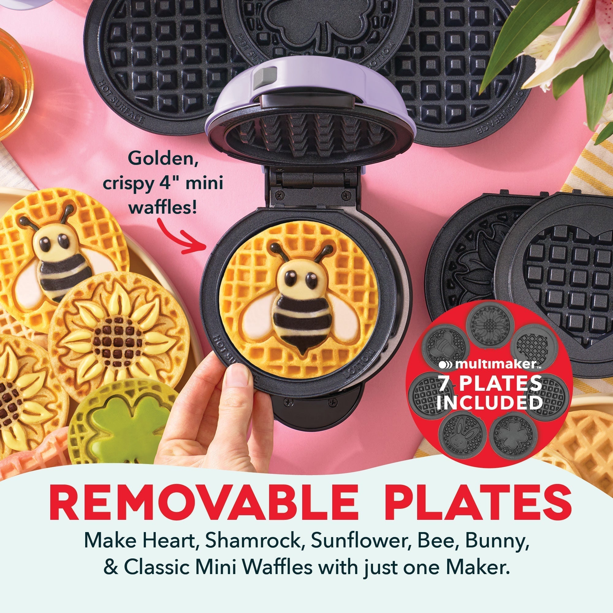 MultiMaker Mini System with Removable Plates: Waffle & Griddle G4