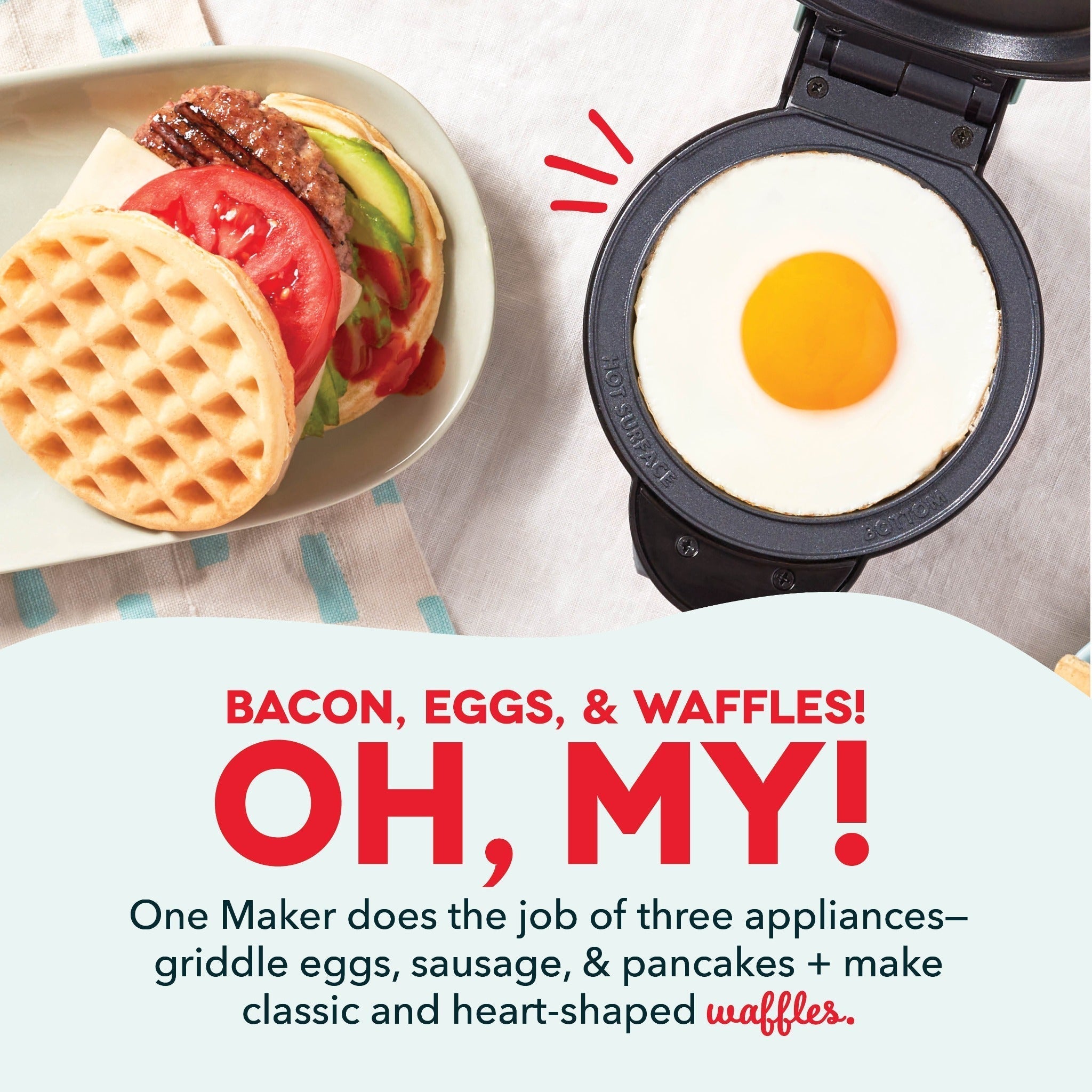 MultiMaker Mini System with Removable Plates: Waffle & Griddle G4