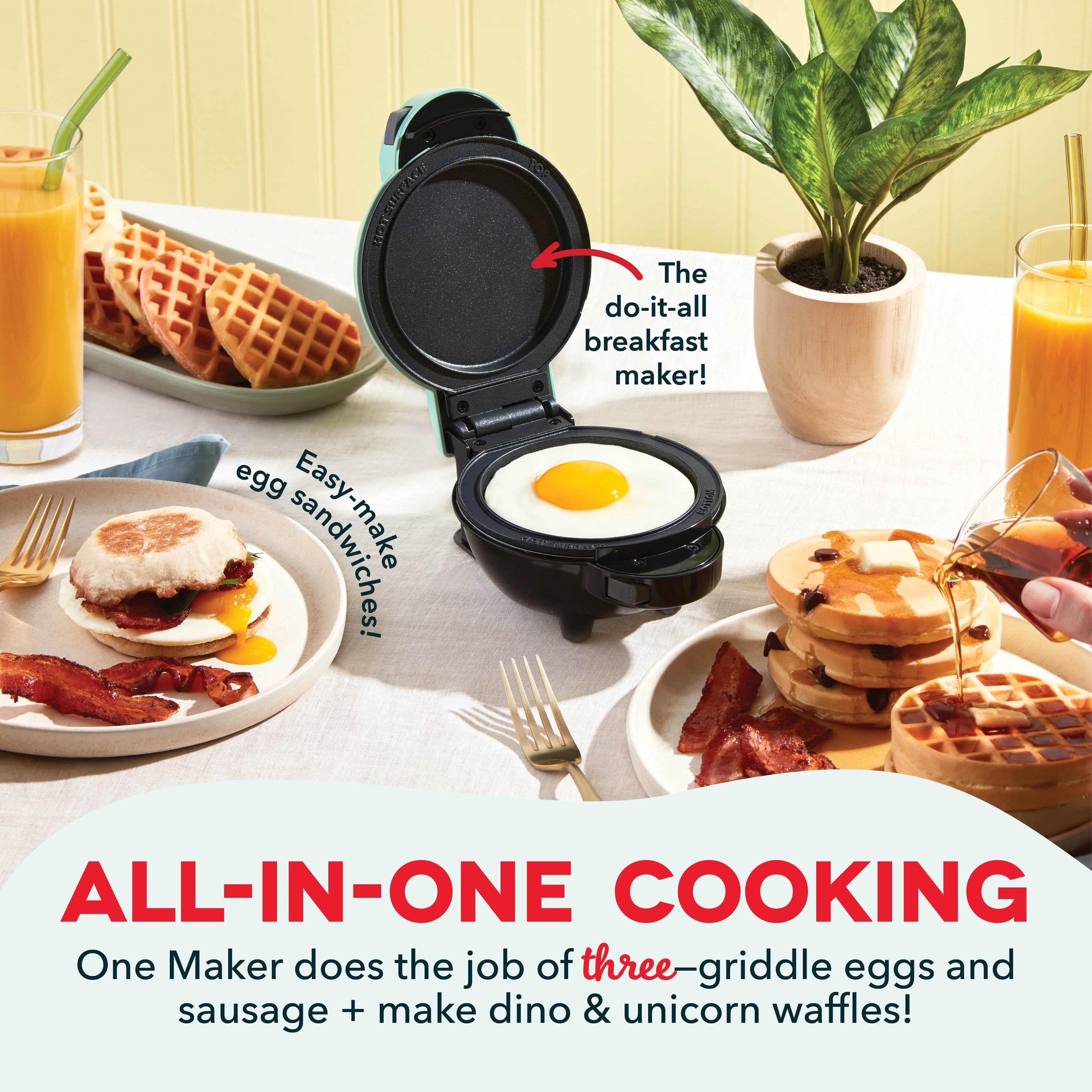 MultiMaker Mini System with Removable Plates: Waffle & Griddle G4