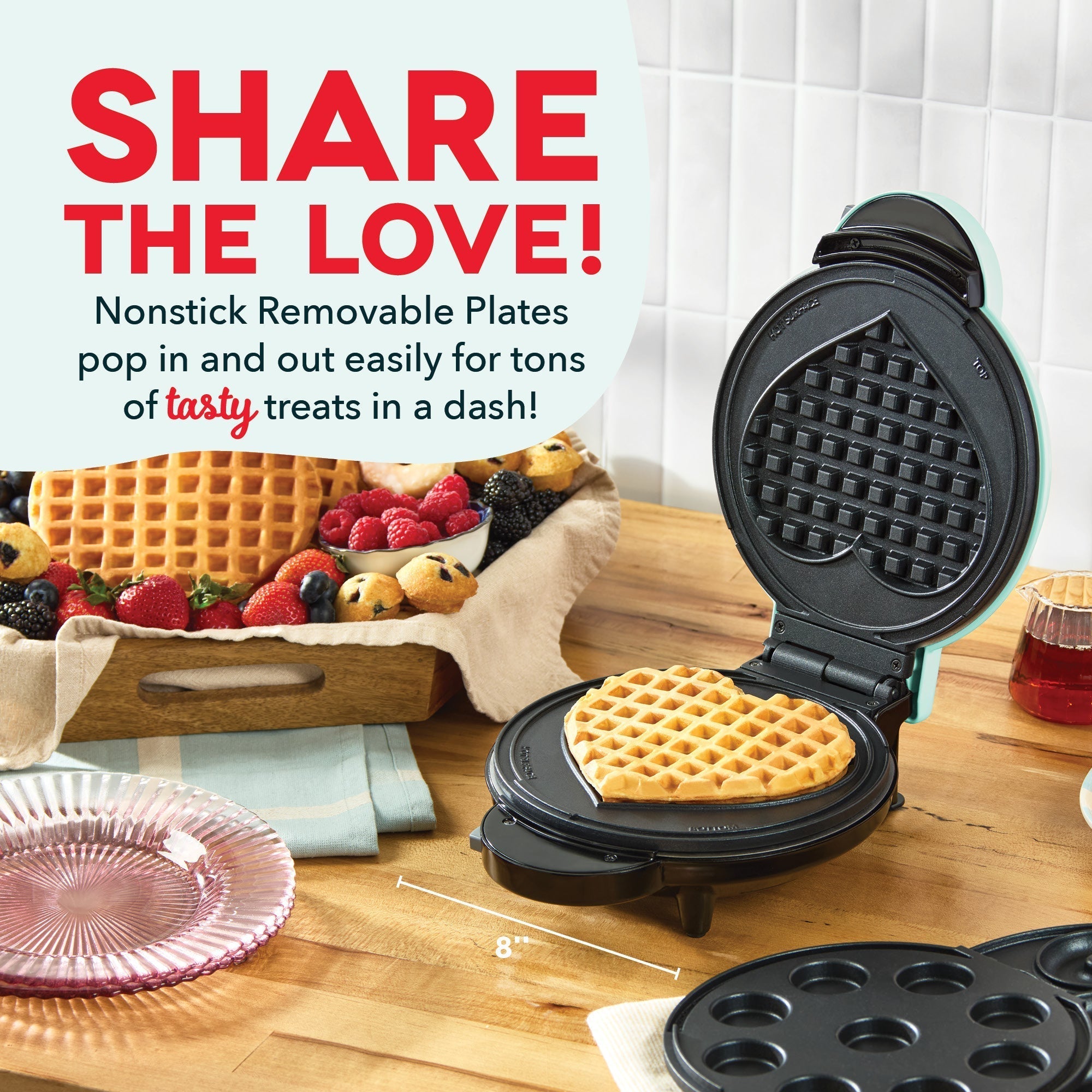 MultiMaker Treat Maker System: Mini Donut, Mini Cupcake, Heart Waffle B0