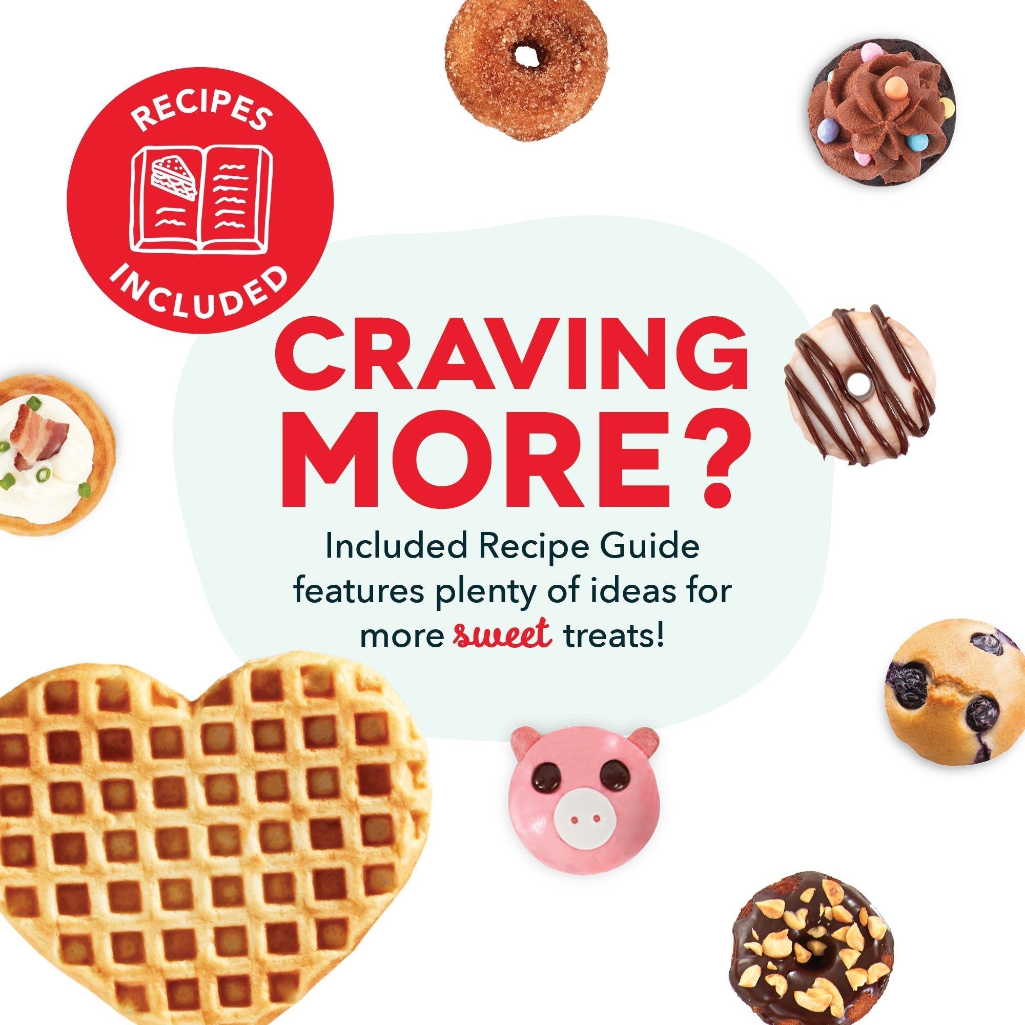 MultiMaker Treat Maker System: Mini Donut, Mini Cupcake, Heart Waffle B0