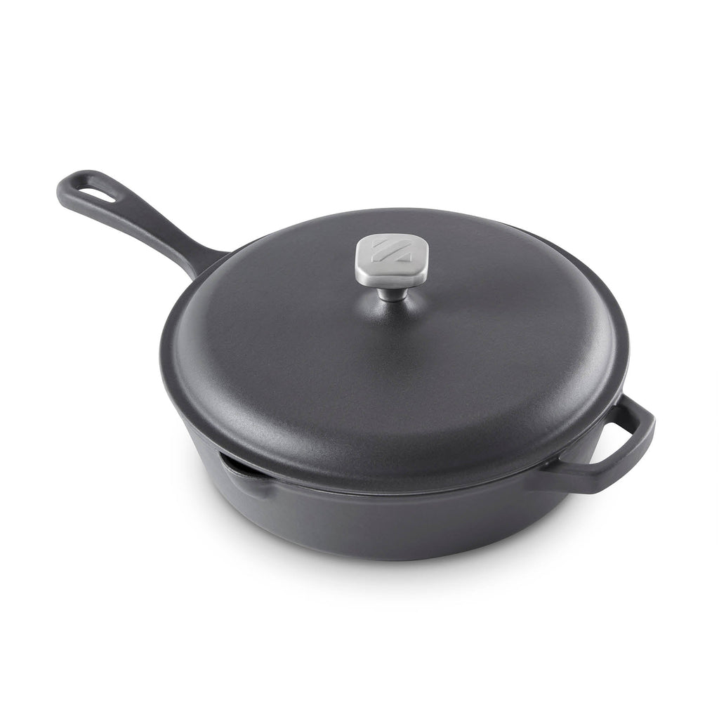 4.5 Qt. Nonstick Cast Iron Deep Skillet with Lid C8