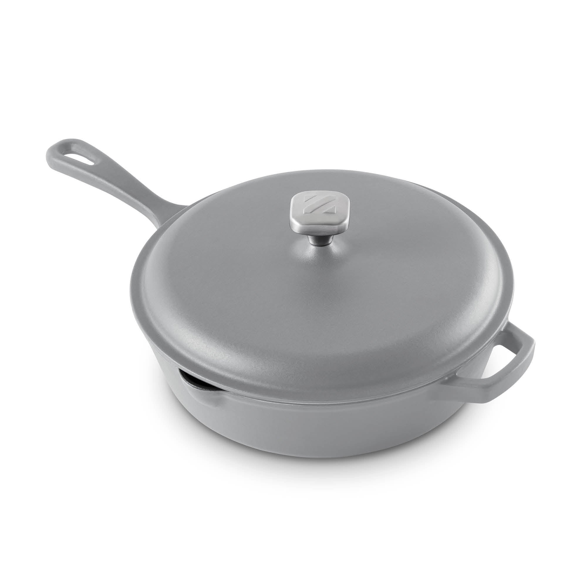 4.5 Qt. Nonstick Cast Iron Deep Skillet with Lid C8