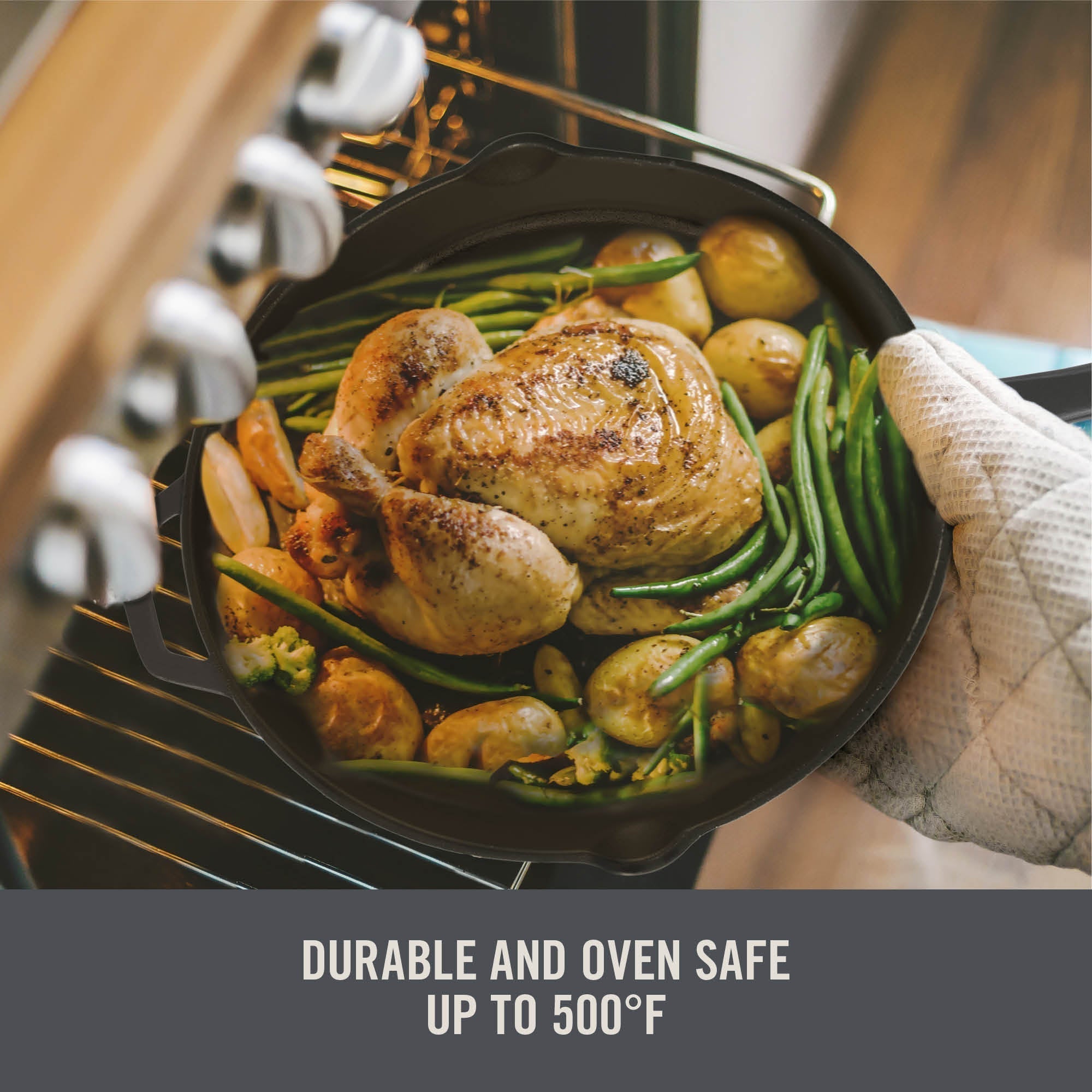4.5 Qt. Nonstick Cast Iron Deep Skillet with Lid C8