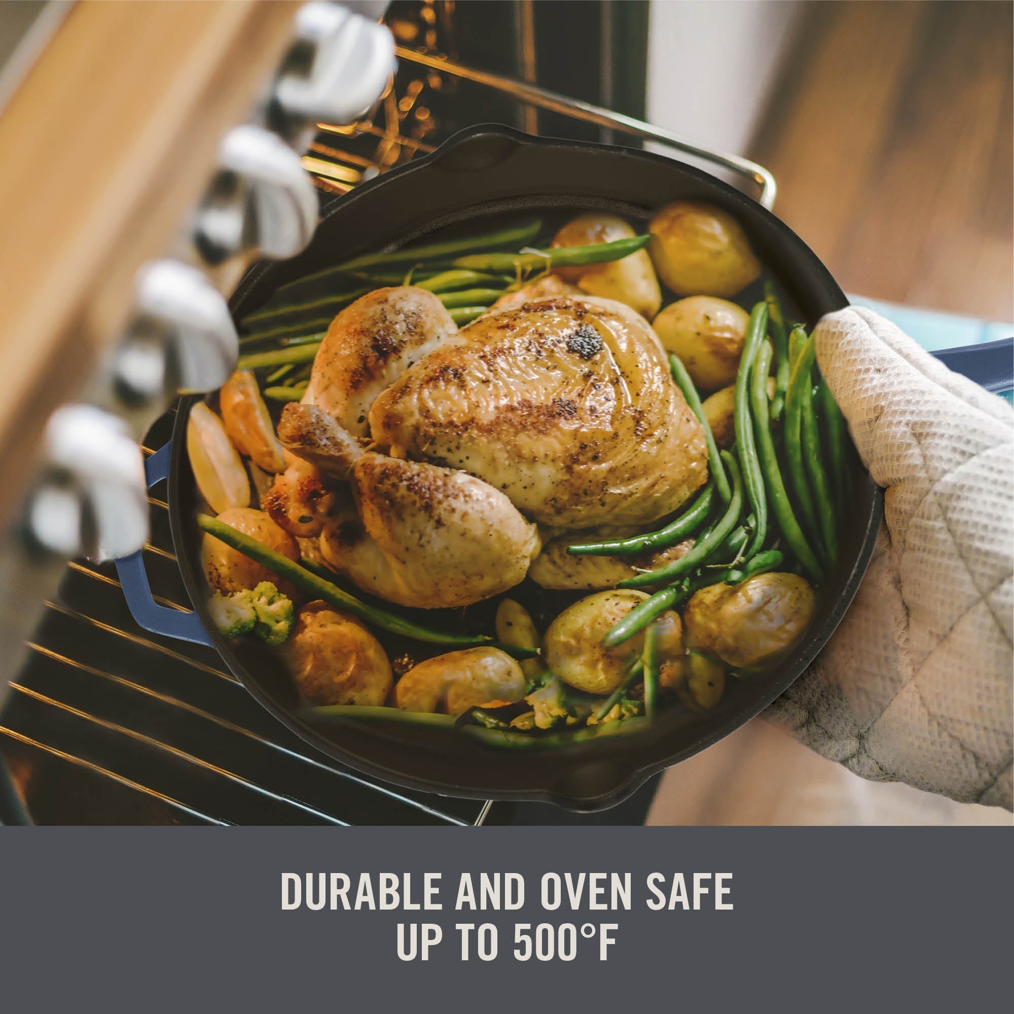 4.5 Qt. Nonstick Cast Iron Deep Skillet with Lid C8