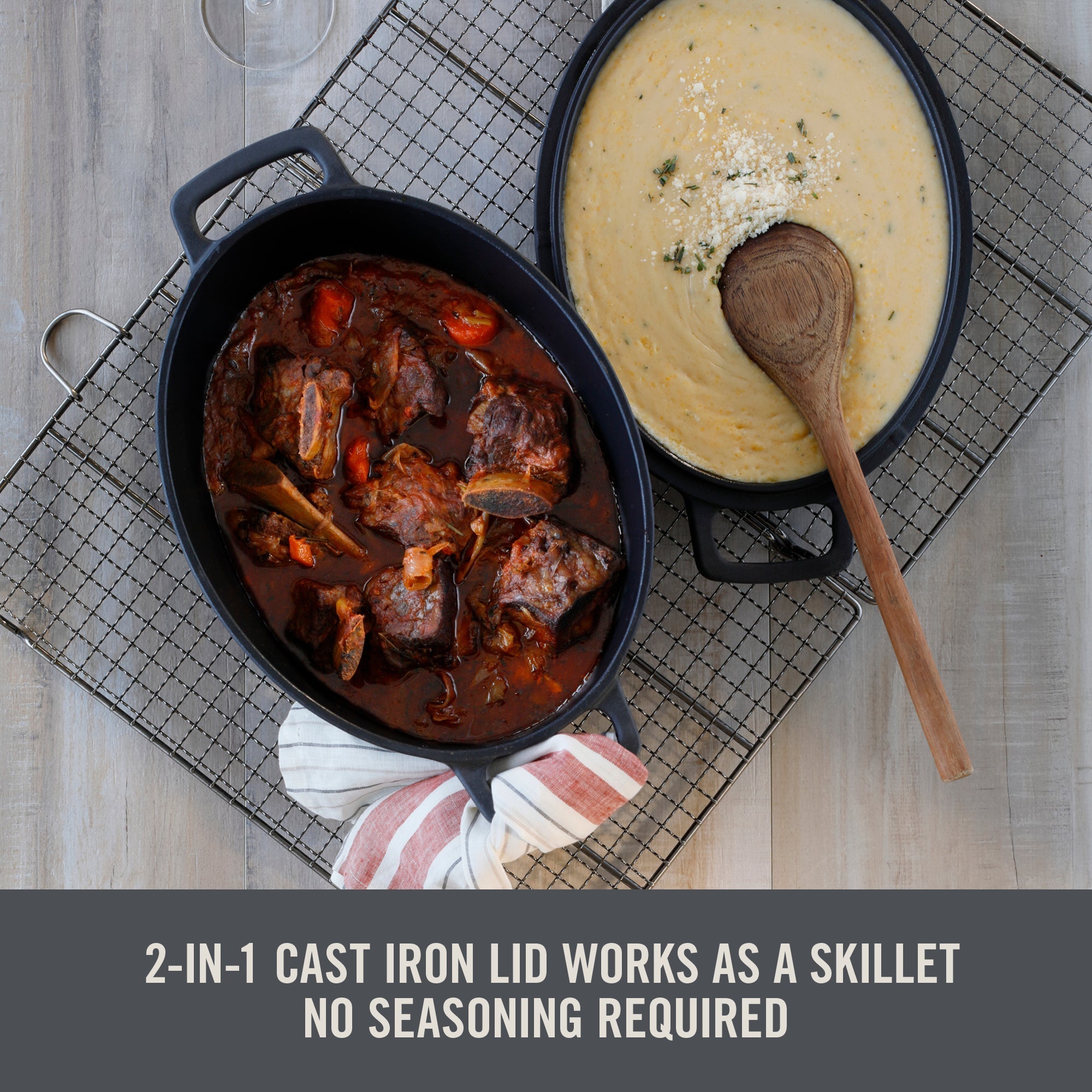 6 Qt. Nonstick Cast Iron Dutch Oven D2